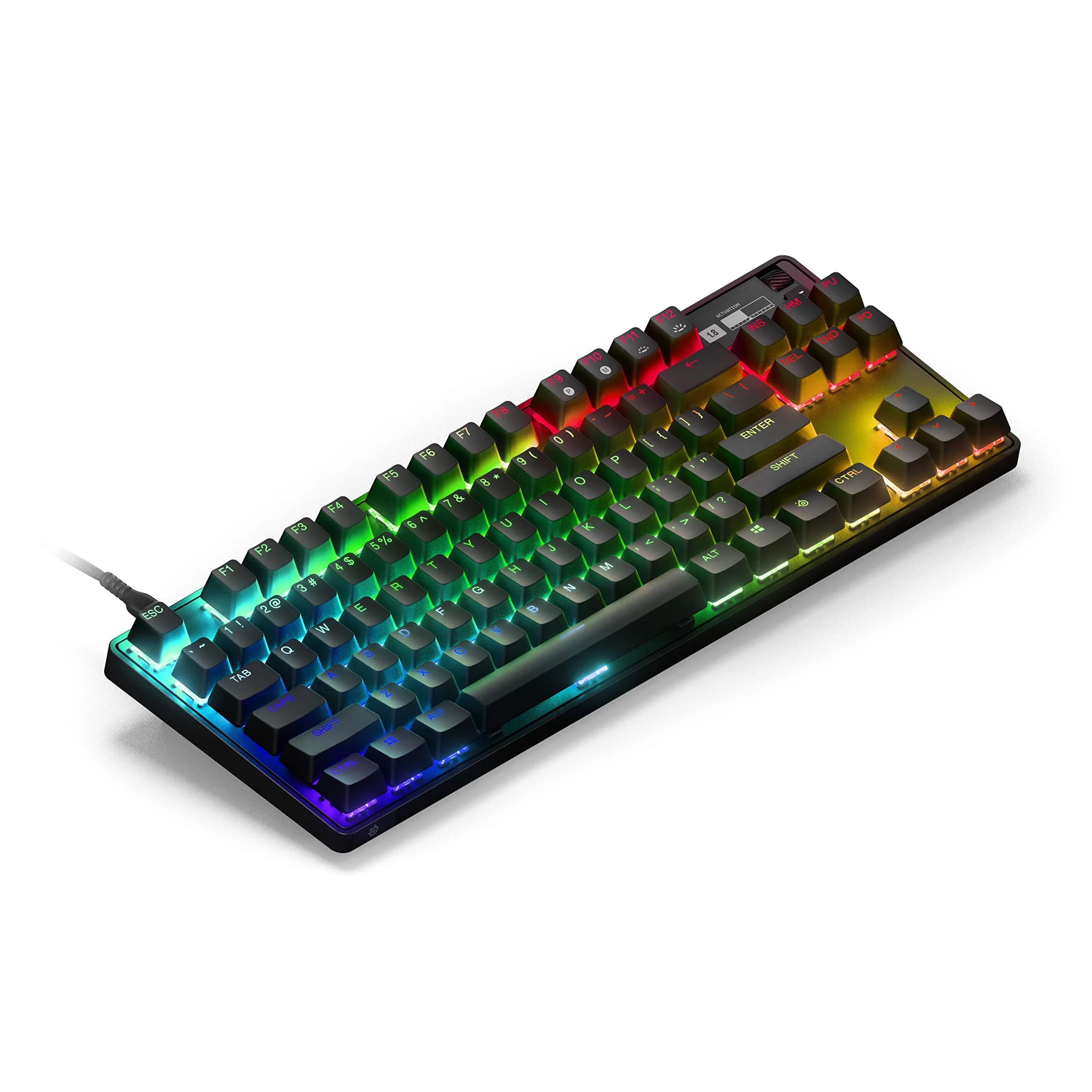 SteelSeries Apex Pro TKL HyperMagnetic Gaming-Tastatur – Die schnellste Tastatur – Anpassbares Ansprechverhalten – OLED-Bildschirm – PBT-Keycaps – USB-C – 2023 Edition – Deutsches Tastatur QWERTZ - Image 16