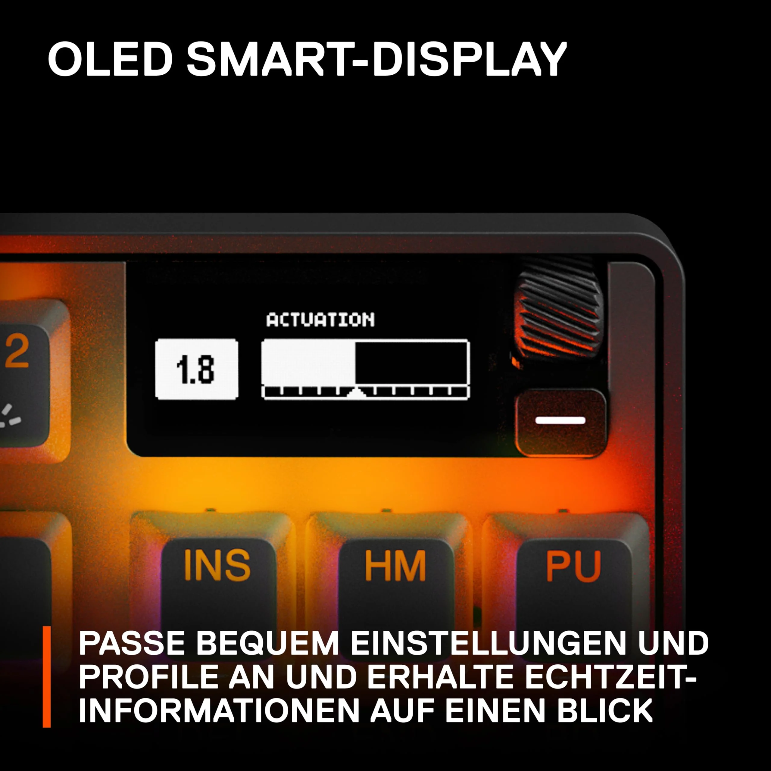 SteelSeries Apex Pro TKL Wireless HyperMagnetic Gaming-Tastatur – E-Sports TKL-Formfaktor – Anpassbares Ansprechverhalten – PBT-Keycaps – Bluetooth – 2,4 GHz– USB-C – Deutsches Tastatur (QWERTZ) - Image 3