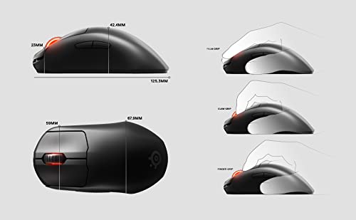 SteelSeries Prime Wireless - Esports Leistung Kabellose Gaming-Maus - 100 Stunden Akkulaufzeit - TrueMove Air Optical Sensor mit 18.000 CPI - Magnetisch-optische Schalter - Image 8
