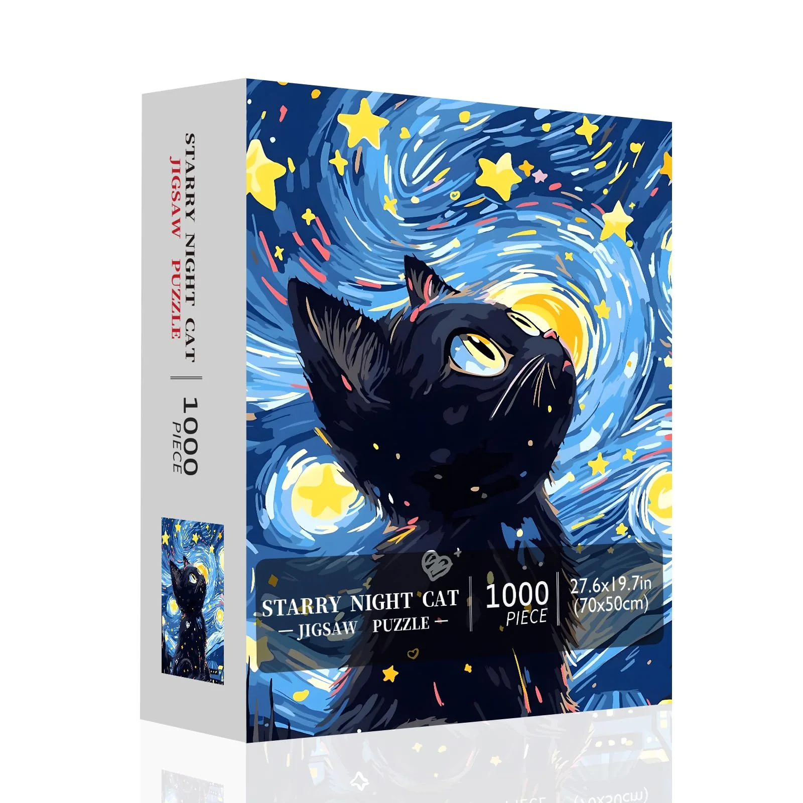 Sternennacht Katze Puzzle 1000 Teile Erwachsene Tiere Katzen, Magische Katzen Puzzle Erwachsene 1000 Teile, Impossible Klassische Puzzles als Geschenk für Familie und Freunde (70 x 50 cm) - Image 7