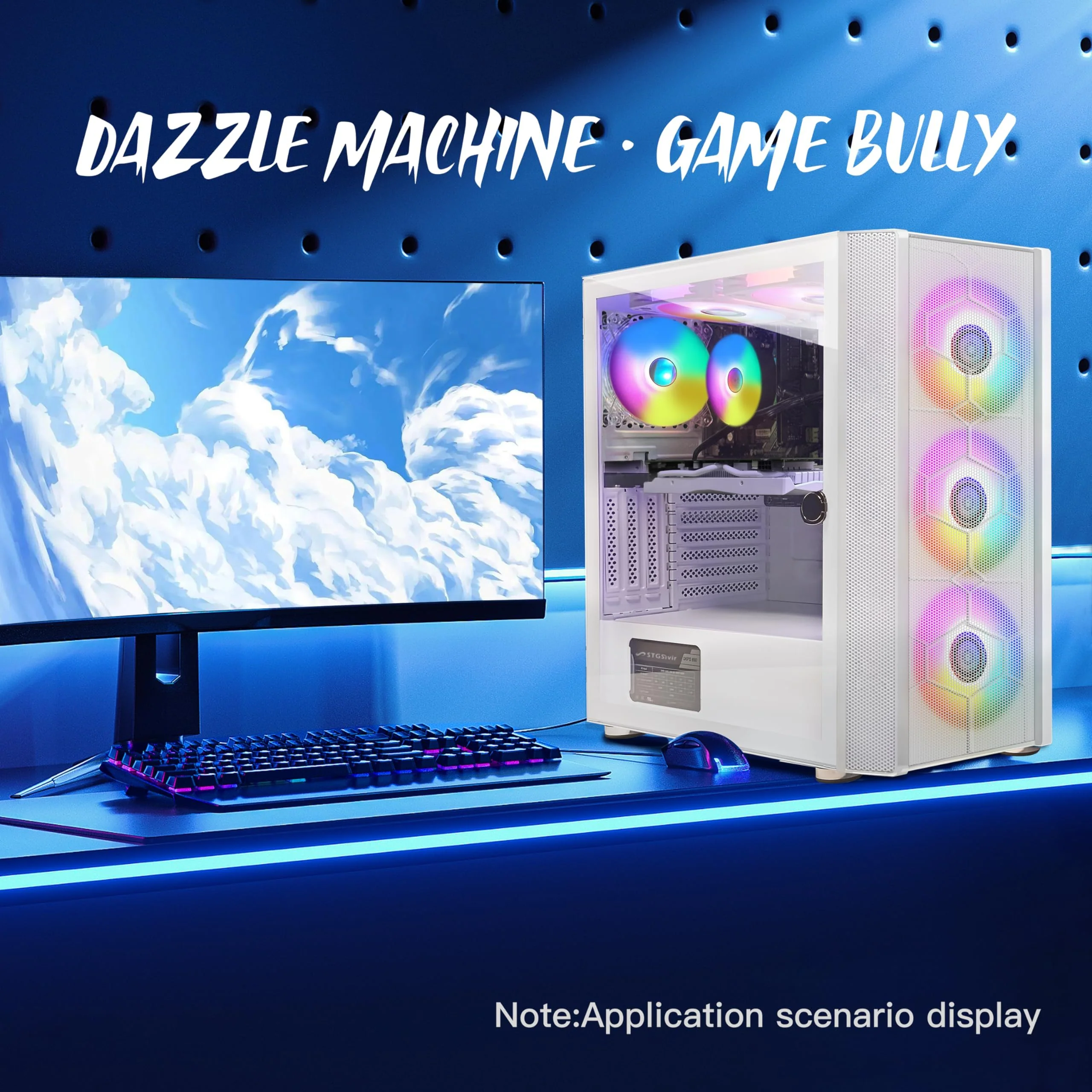 STGsivir Gaming PC, GeForce RTX 2060 6 GB, Core i7 bis zu 3.9 GHz, 32 GB RAM, 1 TB SSD, WiFi 600 M, BT 5.0, RGB-Lüfter x 6, W10H64, Gamer PC Computer Desktop Rechner - Image 5