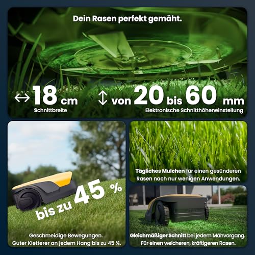 STIGA A 10v a Rasenmäher-Roboter, 25,2 V, 18 cm – KI-integrierte Kamera, App-gesteuert – Rasenflächen bis 1.000 m², Grigio - Image 3