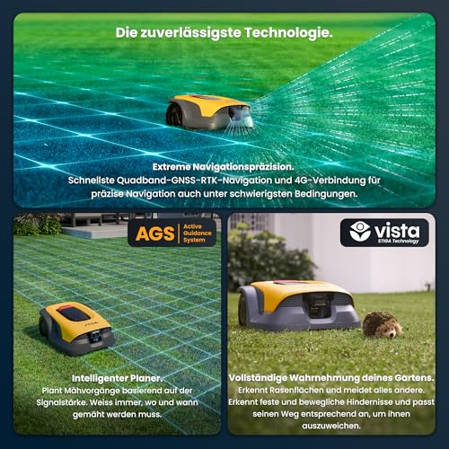 STIGA A 10v a Rasenmäher-Roboter, 25,2 V, 18 cm – KI-integrierte Kamera, App-gesteuert – Rasenflächen bis 1.000 m², Grigio - Image 5