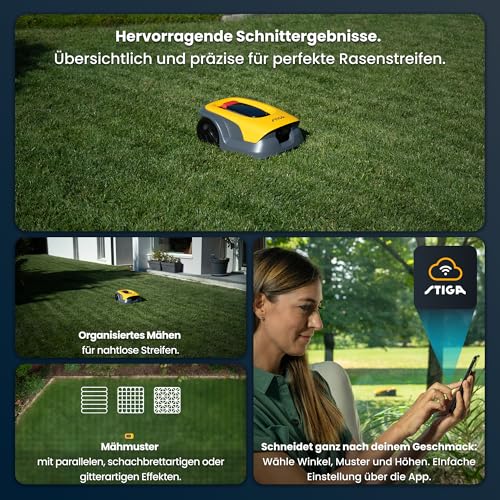 STIGA A 6v a Roboter-Rasenmäher, 18 cm, 25,2 V – KI-integrierte Kamera, App-Steuerung – Rasenflächen bis 600 m², Steigung 45%, Grigio - Image 4