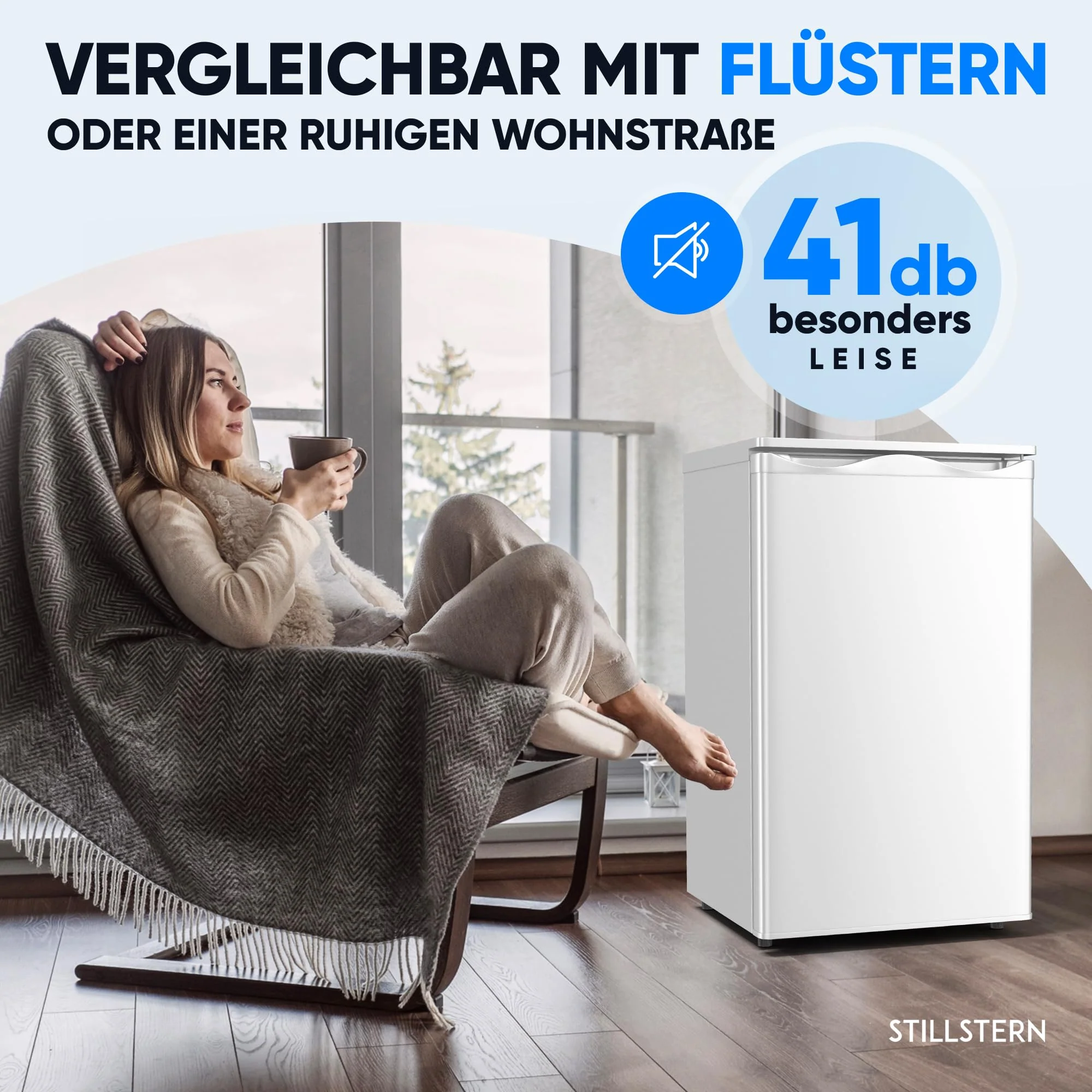 Stillstern Gefrierschrank E (73L) 4-Sterne-Gefrierfach -18°C, geringer Energieverbrauch, 3 Fächer, stufenlos regelbare Temperatur, wechselbarer Türanschlag, Klein Tiefkühlschrank - Image 3