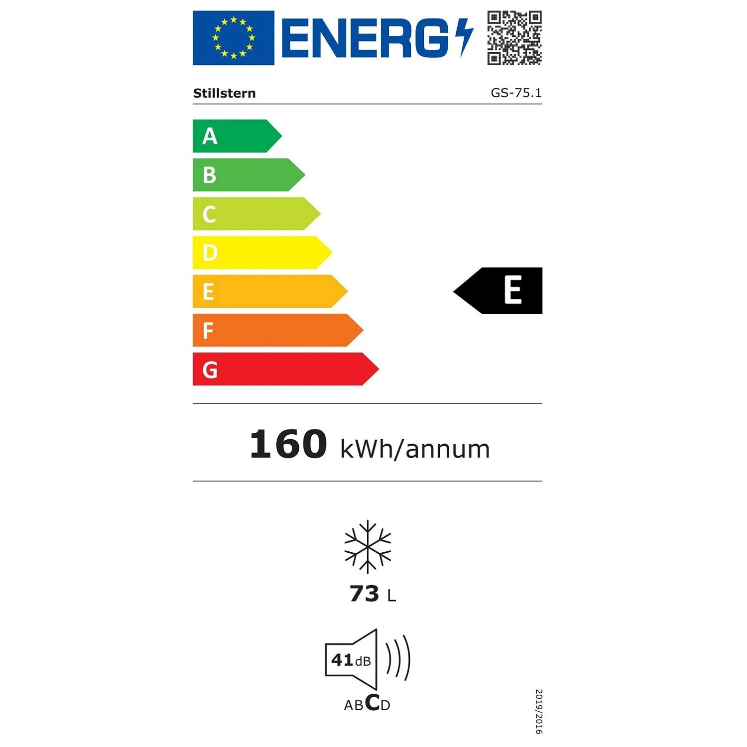 Stillstern Gefrierschrank E (73L) 4-Sterne-Gefrierfach -18°C, geringer Energieverbrauch, 3 Fächer, stufenlos regelbare Temperatur, wechselbarer Türanschlag, Klein Tiefkühlschrank - Image 4