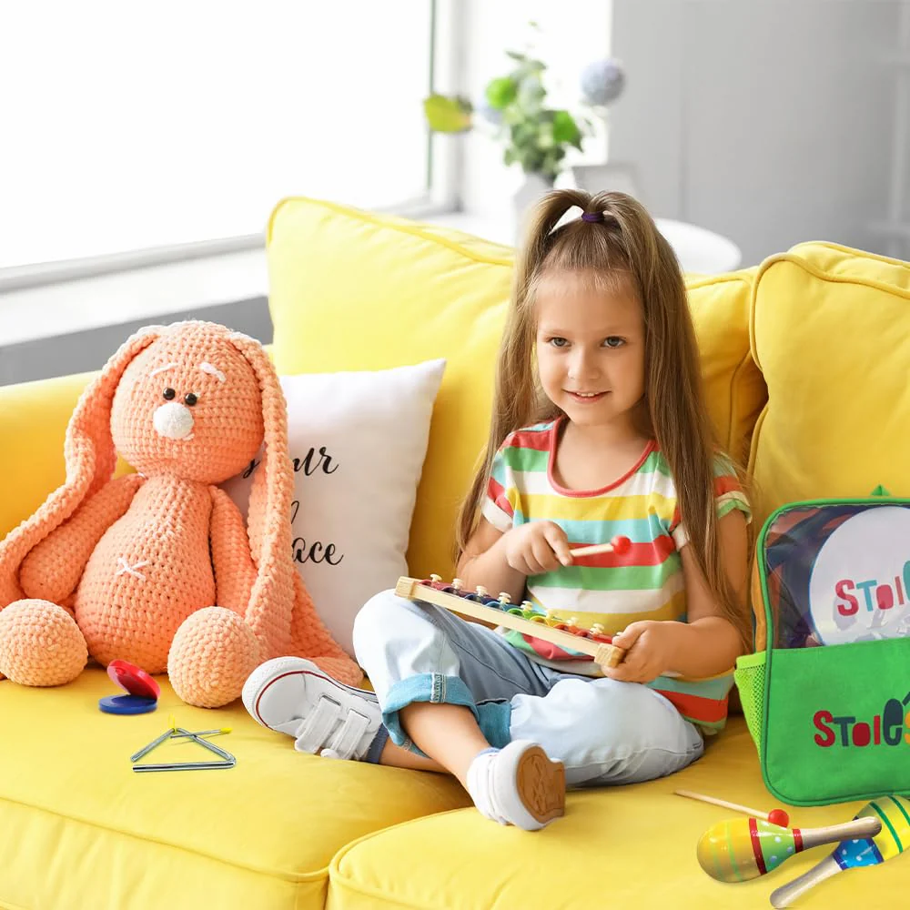 Stoie's Musikinstrumente Kinder ab 3 Jahre 26-teiliges Montessori Instrumente Kinder Rasseleier Baby Klanghölzer Musikspielzeug Trommel Musik Instrumenten - Image 2