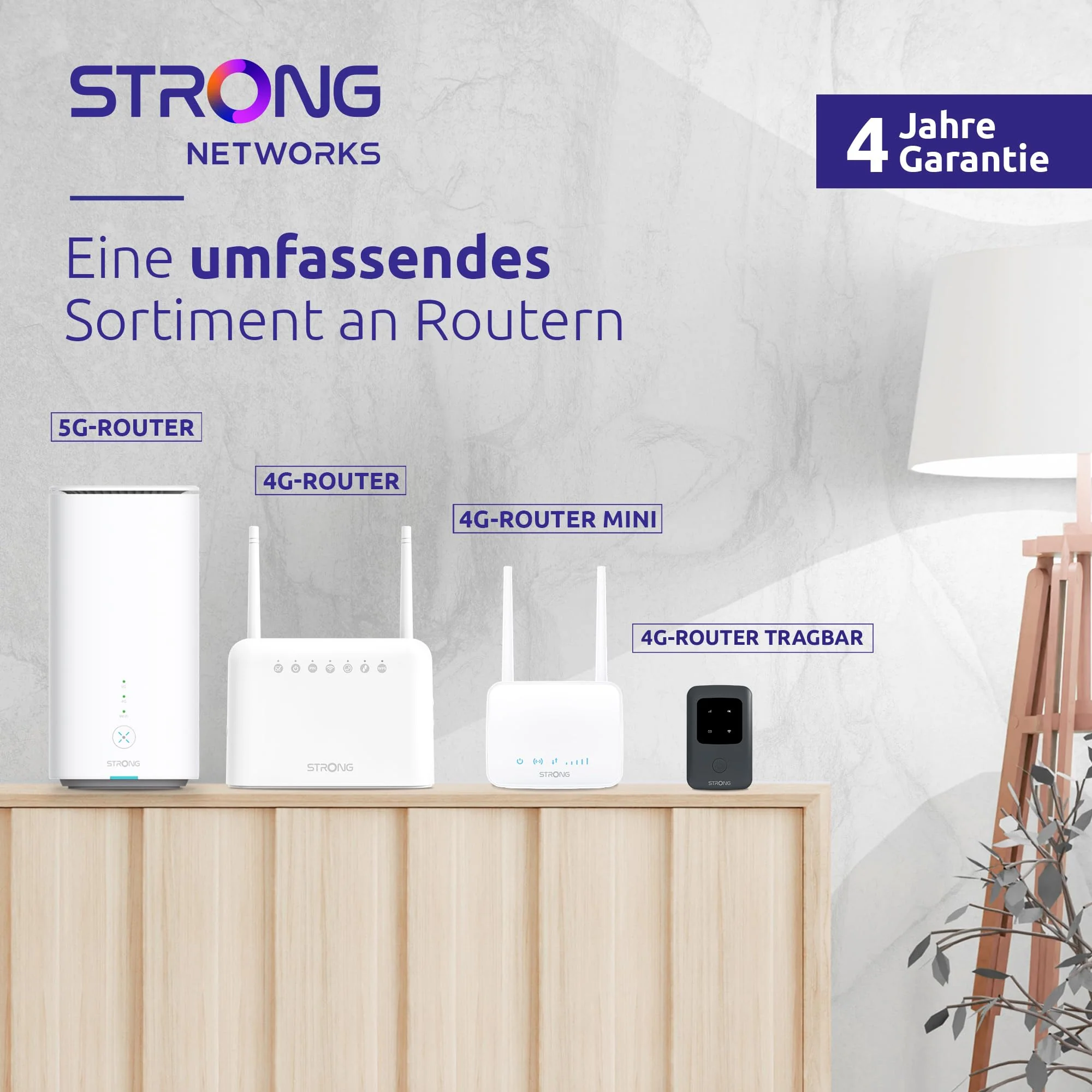 STRONG - 4G LTE Router 300 - Mobiler Hotspot - Bis zu 150 Mbps 4G/300 Mbps WLAN - 4 LAN-Anschlüsse - Für alle SIM-Karten geeignet - Abnehmbare Antennen - Einfache Installation - weiß - Image 6