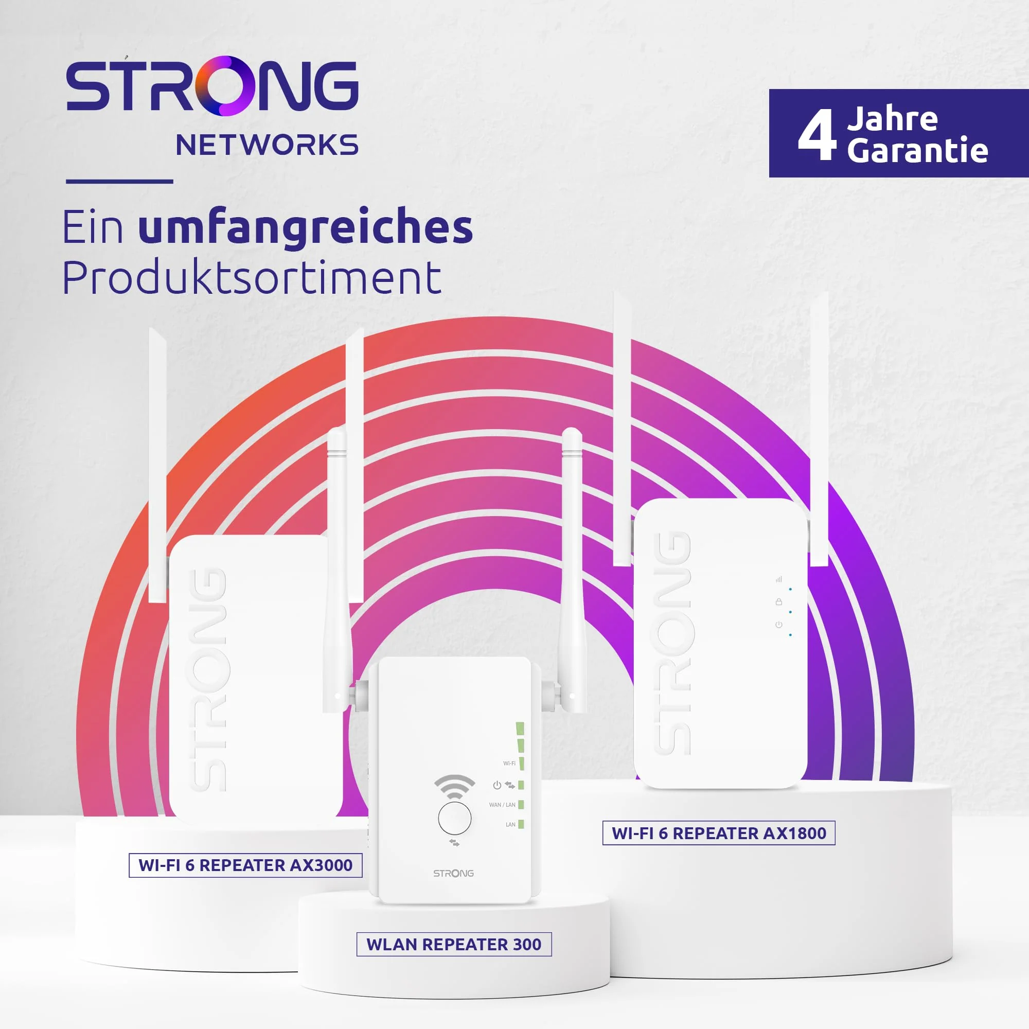 STRONG - WLAN Repeater 300 v2 - Highspeed WLAN Verstärker - Bis zu 300 Mbps - Signalverstärkung für alle Boxen/Router - Einfache Plug & Play-Installation - weiß - Image 4
