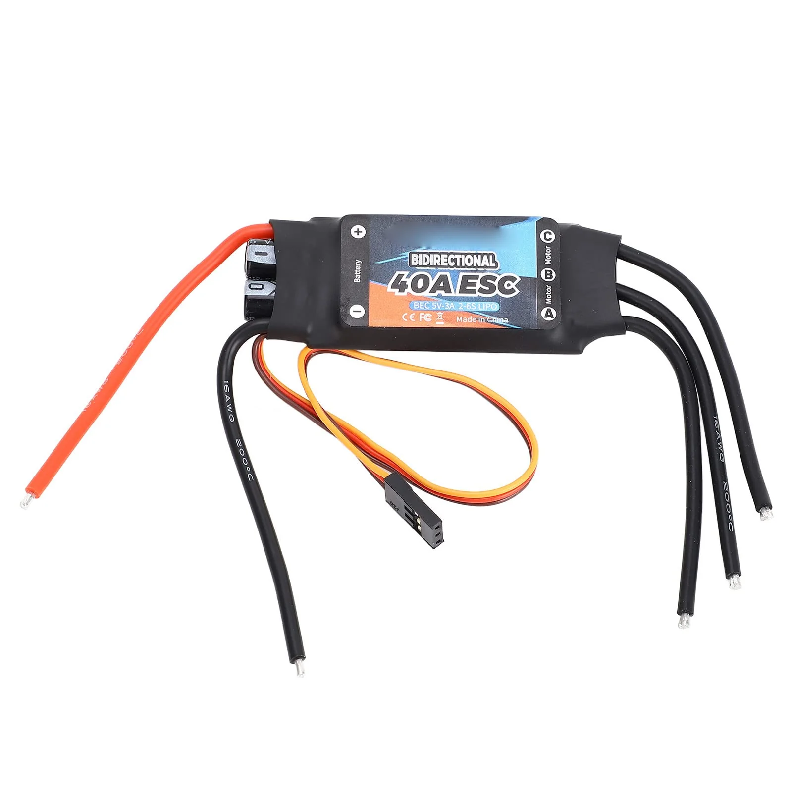 SUNGOOYUE 40A Bidirektionaler Bürstenloser ESC, 2‑6S Elektrischer Geschwindigkeitsregler für RC-Car-Boote - Image 4