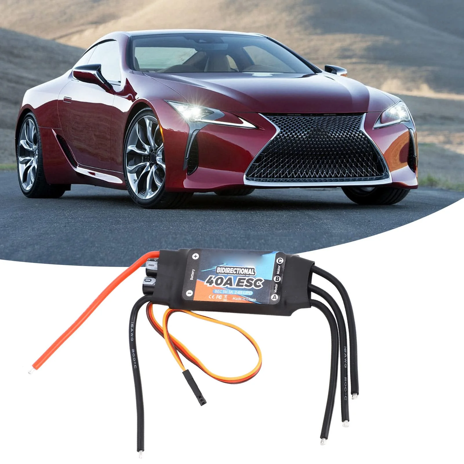 SUNGOOYUE 40A Bidirektionaler Bürstenloser ESC, 2‑6S Elektrischer Geschwindigkeitsregler für RC-Car-Boote - Image 9
