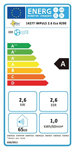 SUNTEC Mobiles lokales Klimagerät Impuls 2.6 Eco R290 | für Räume bis 80 m3 (34 m2) | inkl. Abluftschlauch | Kühler und Entfeuchter mit ökologischem Kühlmittel R290 | 9.000 BTU/h - Image 9