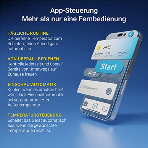Suntec Wellness Mobiles Klimagerät Coolfixx 12000 BTU APP - Klimaanlage mobil und leise mit Smart App Steuerung – Entfeuchter für Räume bis 60 qm – Mobile Kühlung & Heizung für zuhause – 12.000 BTU - Image 3