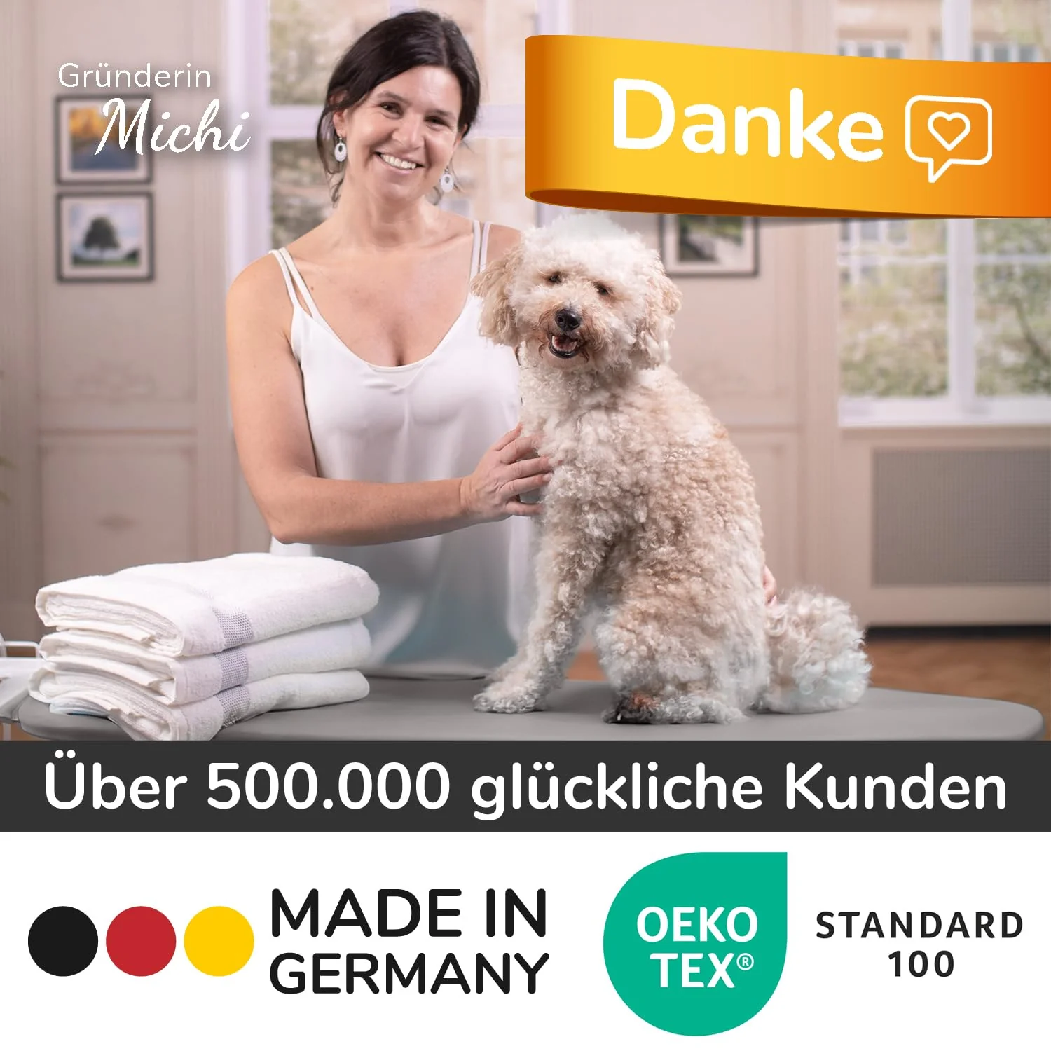 Super Soft 5 Schichten Turbo-Bügelbrettbezug 120x45, Made in Germany, ÖKOTEX Baumwoll-Polsterung, schneller mit Thermoreflexion, 5 Größen, EasyFit+Spanner, XL Fläche 120-125x38-45cm - Image 3