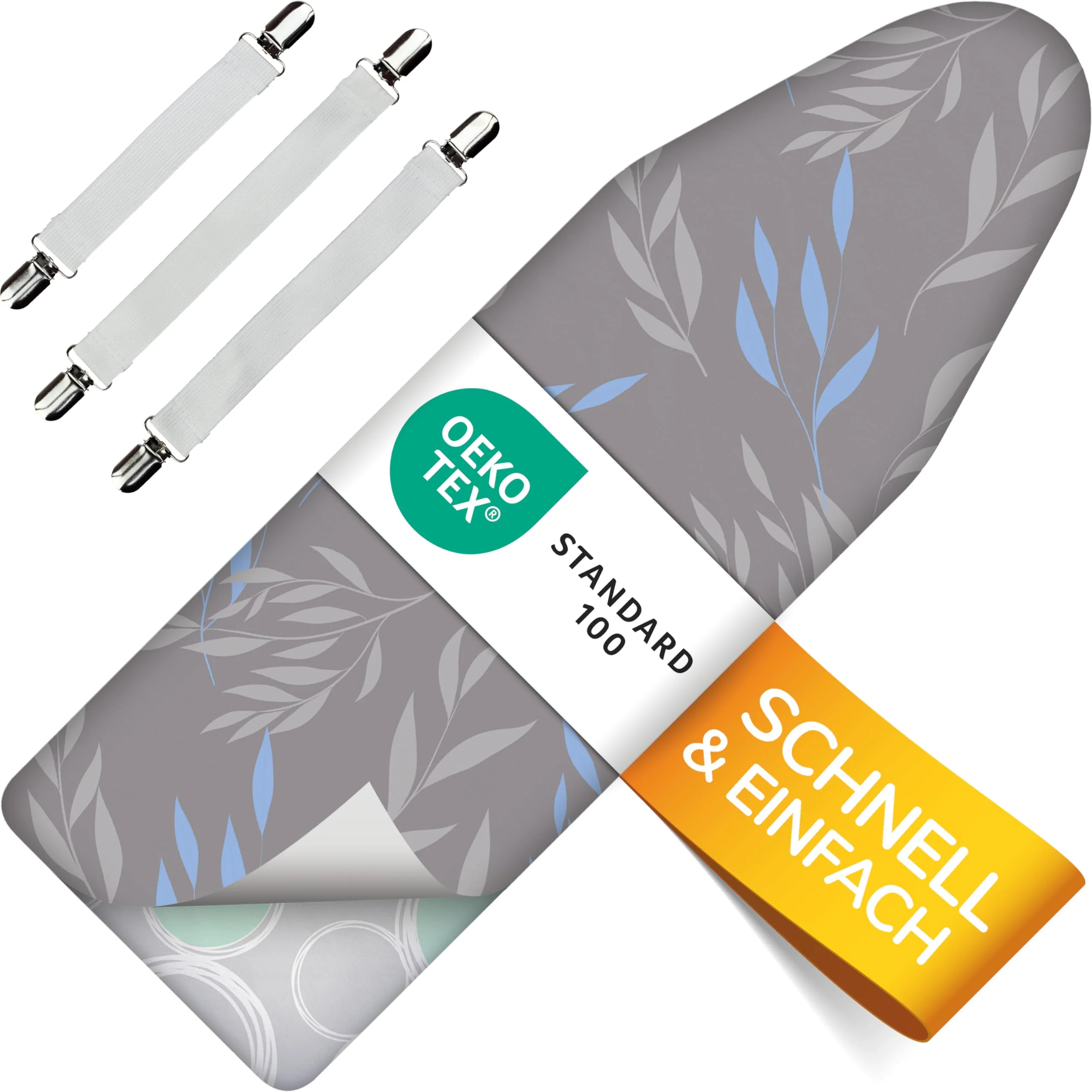 Super Soft 5 Schichten Turbo-Bügelbrettbezug 120x45, Made in Germany, ÖKOTEX Baumwoll-Polsterung, schneller mit Thermoreflexion, 5 Größen, EasyFit+Spanner, XL Fläche 120-125x38-45cm - Image 7