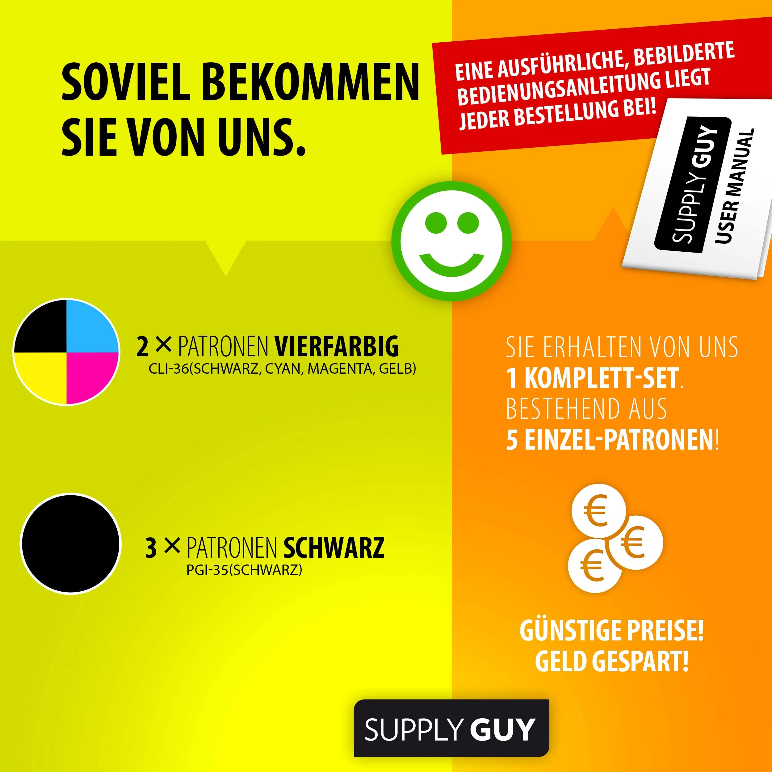 Supply Guy 5 Druckerpatronen kompatibel mit Canon PGI-35 CLI-36 für Pixma IP100 IP110 IP110 + Battery IP110 Series MINI260 TR150 IP100v IP110 Battery 260 Mini - Image 2