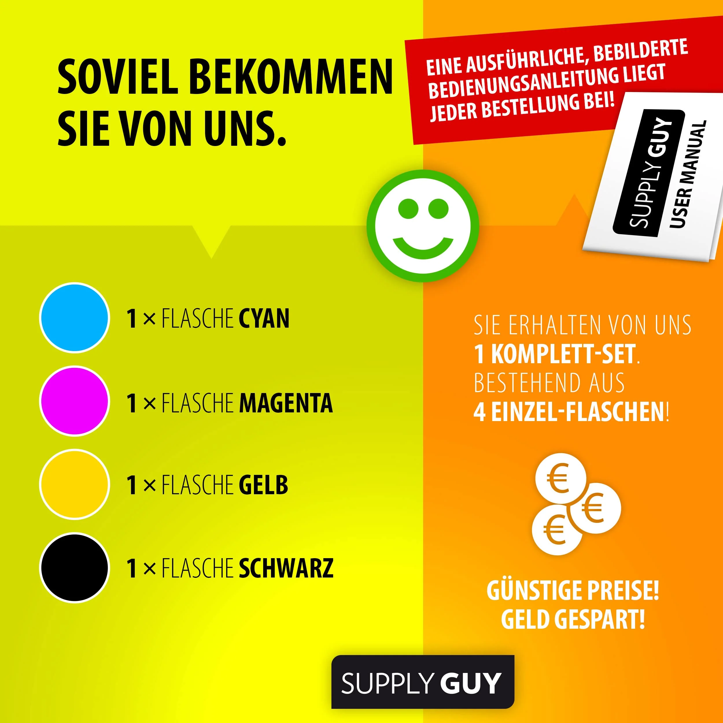 Supply Guy Tinte kompatibel mit Epson 102 für EcoTank ET 2700 2750 2751 2756 2800 2850 2856 3700 3750 3850 4750 4800 4850 4856 15000 Workforce ST-2000 2100 3000 4000 4100 (337ml)