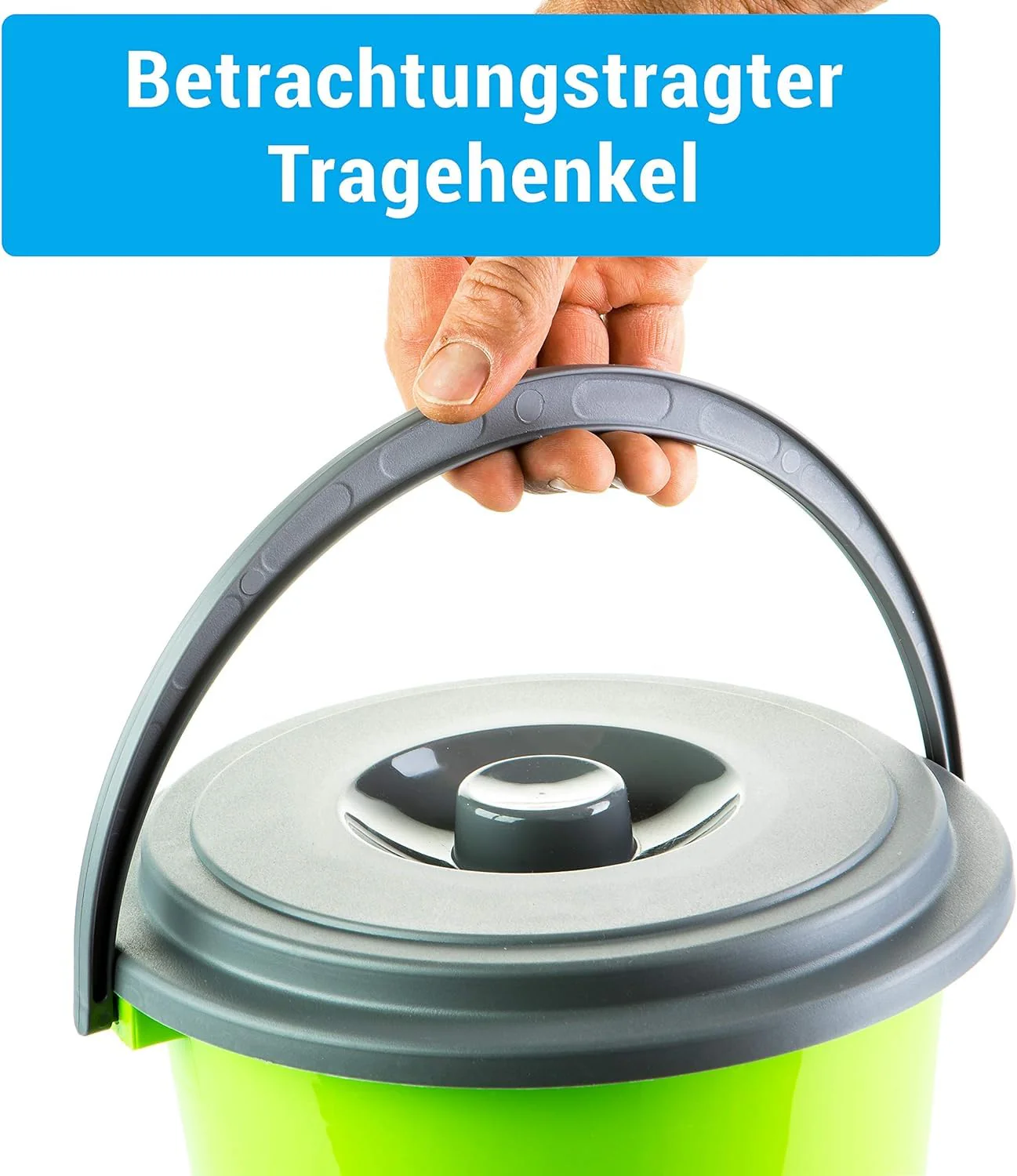 Sustania Eimer mit Deckel Putzeimer 5 Liter 3 Stück Kunststoff Lebensmittelecht 3-farbig Sortiert, für Lebensmittel geeignet, Made in EU - Image 5