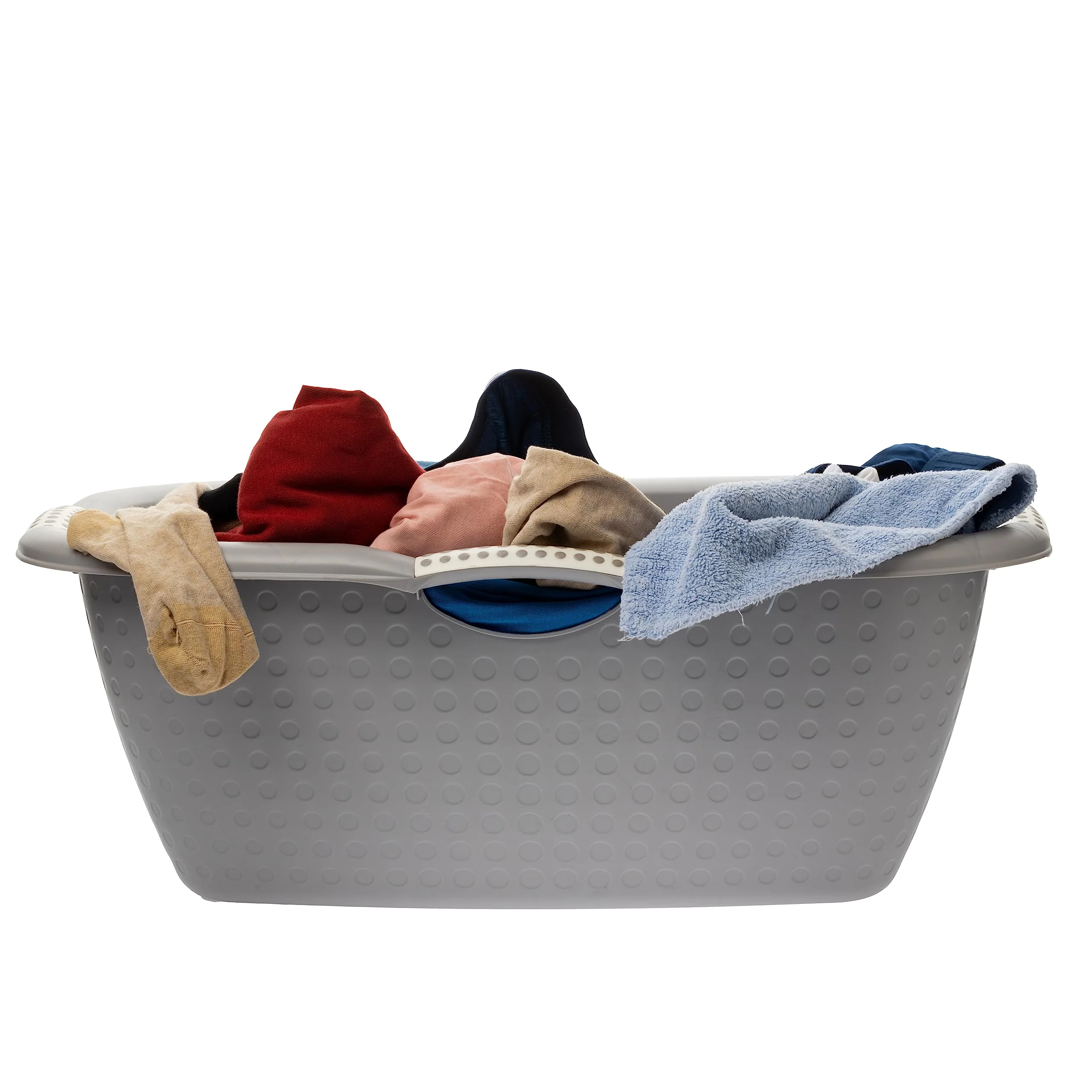 Sustania Wäschewanne, 3er Set - Große und stabile Wäschekörbe mit Griffen, Grau- Ideal für einfache Handhabung und Transport von Wäsche - Image 4