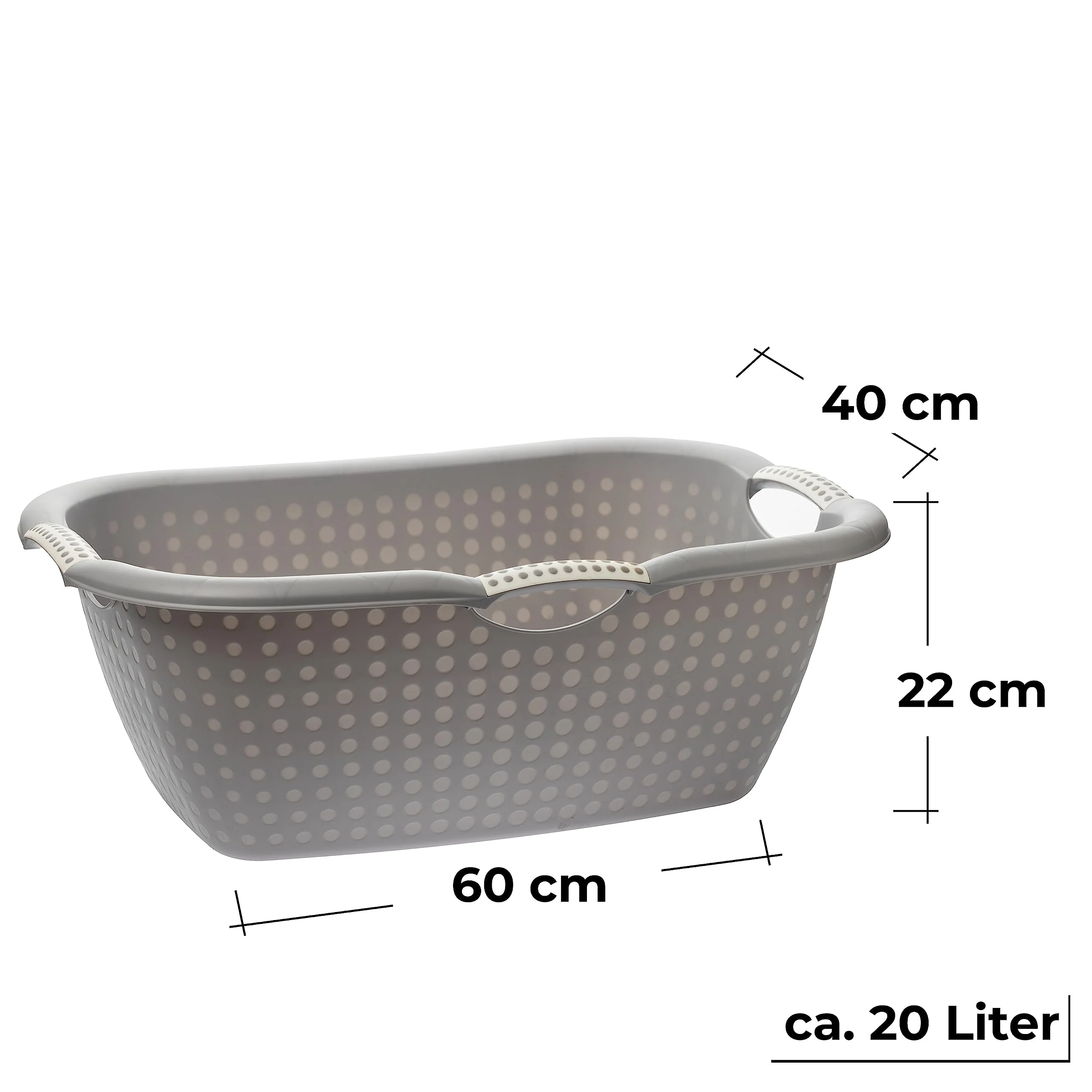 Sustania Wäschewanne, 3er Set - Große und stabile Wäschekörbe mit Griffen, Grau- Ideal für einfache Handhabung und Transport von Wäsche - Image 6