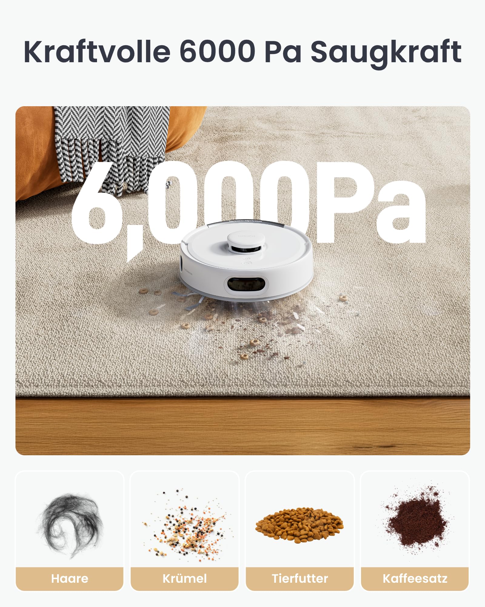 SwitchBot K11+ Saugerroboter mit Mopp, 6000Pa Saugkraft, 90 Tage Staubauffang, Selbstentleerung, LDS Smarte Kartierung, schlankes 3,6" Design, kompatibel mit Apple Home, Alexa, Google Home und Matter - Image 6