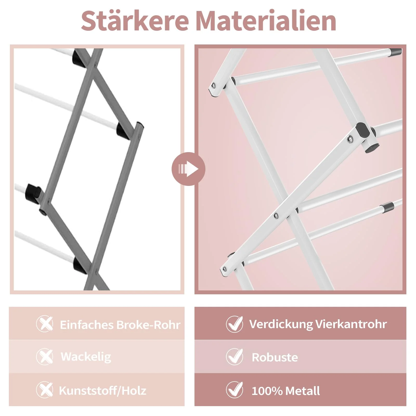 SYKIARIOL Wäscheständer Klappbar Platzsparend, Standtrockner mit 3 Ebenen und 11 Stangen, Kleiner Turmwäscheständer, Faltbarer und ausziehbarer Wäscheturm für Wäscheküche, Weiß - Image 6