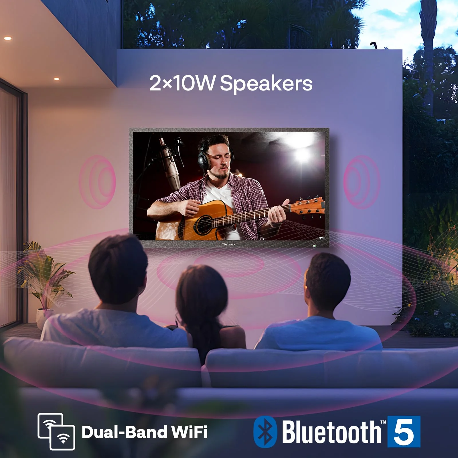 SYLVOX 32 Zoll Outdoor TV, IP55 wasserdichte Smart Google TV mit 1500 Nits Helligkeit, 1080P FHD, Wetterfester Outdoor Fernseher für Garten, Terrasse, Balkon (Pool SE 2025) - Image 5