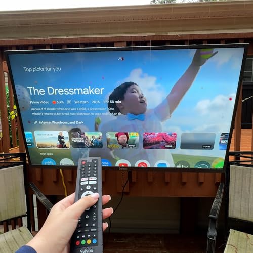 SYLVOX 65" Outdoor Fernseher, 120Hz| 4K Ultra HD | HDR 10 | Dolby Atmos | Google Outdoor TV, WiFi 5G & HDMI 2.1 Wetterfest und IP55 Wasserdicht TV, 1000 Nits Smart Fernseher für Gaming (Modell 2025) - Image 4