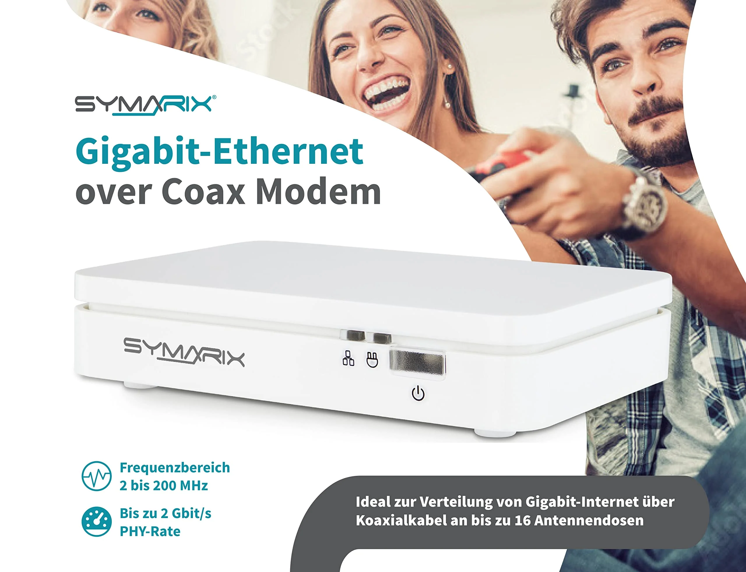 SYMARIX TGU 21 G.hn Wave-2-Technologie Ethernet Over Coax Modem (EoC) Gigabit-Ethernet über Koaxialkabel Latenz <1ms (Starter-Set) - Image 4
