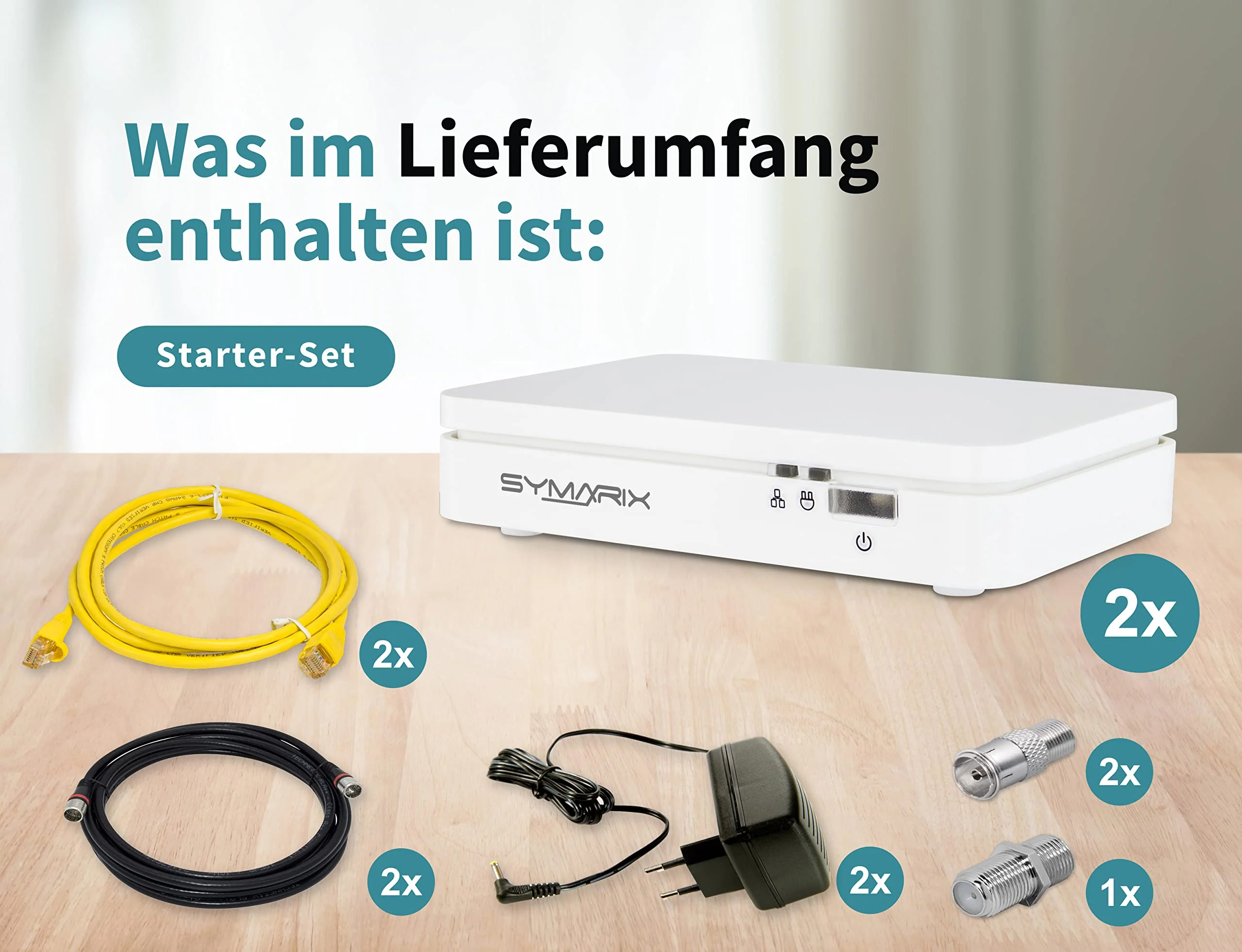 SYMARIX TGU 21 G.hn Wave-2-Technologie Ethernet Over Coax Modem (EoC) Gigabit-Ethernet über Koaxialkabel Latenz <1ms (Starter-Set) - Image 7
