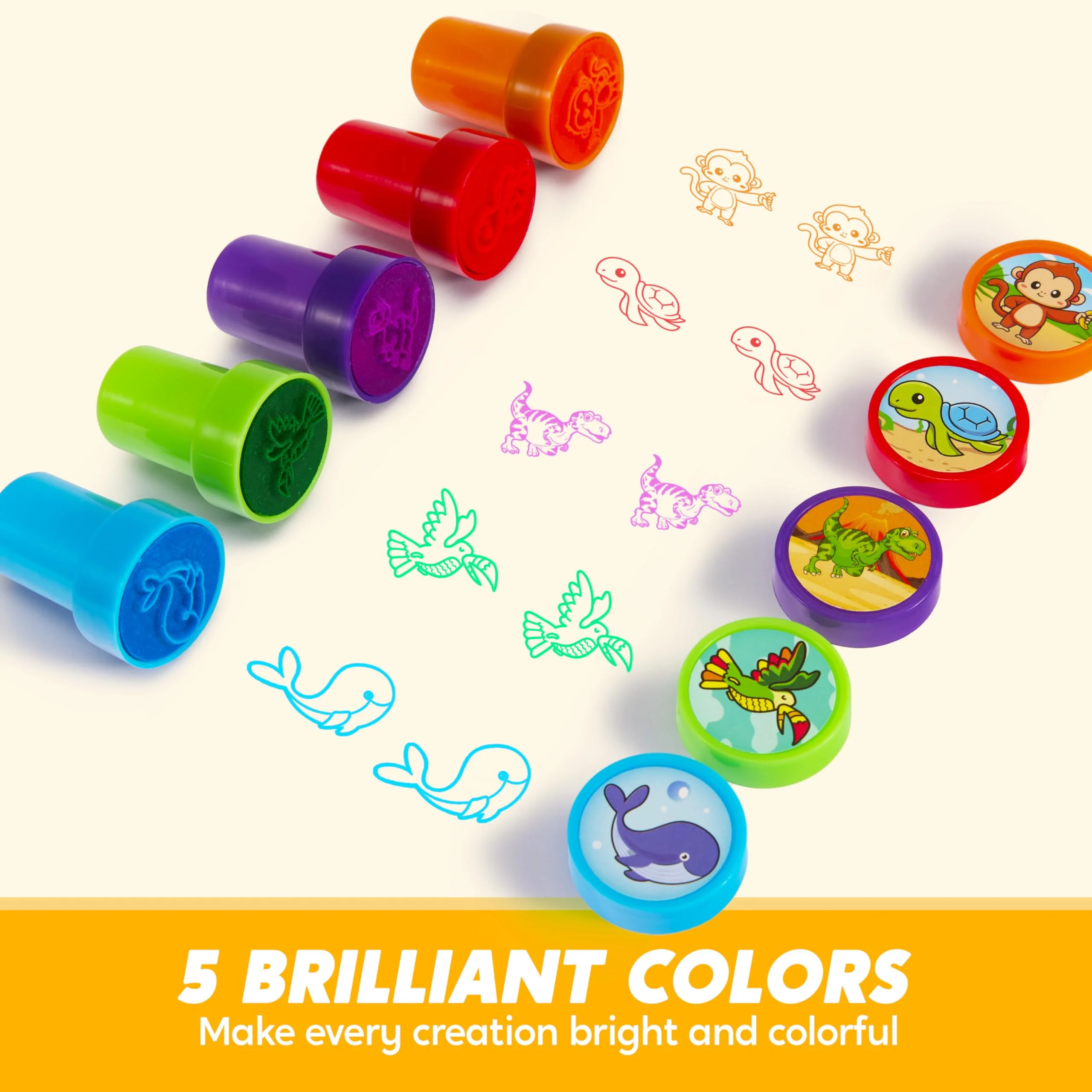 SYNCFUN 30 Stück Tiere Mini Stempel Kinder Ab 2 Jahre, Selbstfärbende 5 Farben, 30 Tiere Kinder Stempel Kleine Geschenke Für Kinder, Mitgebsel Kindergeburtstag Gastgeschenke, Zoo Stempel Tiere - Image 5