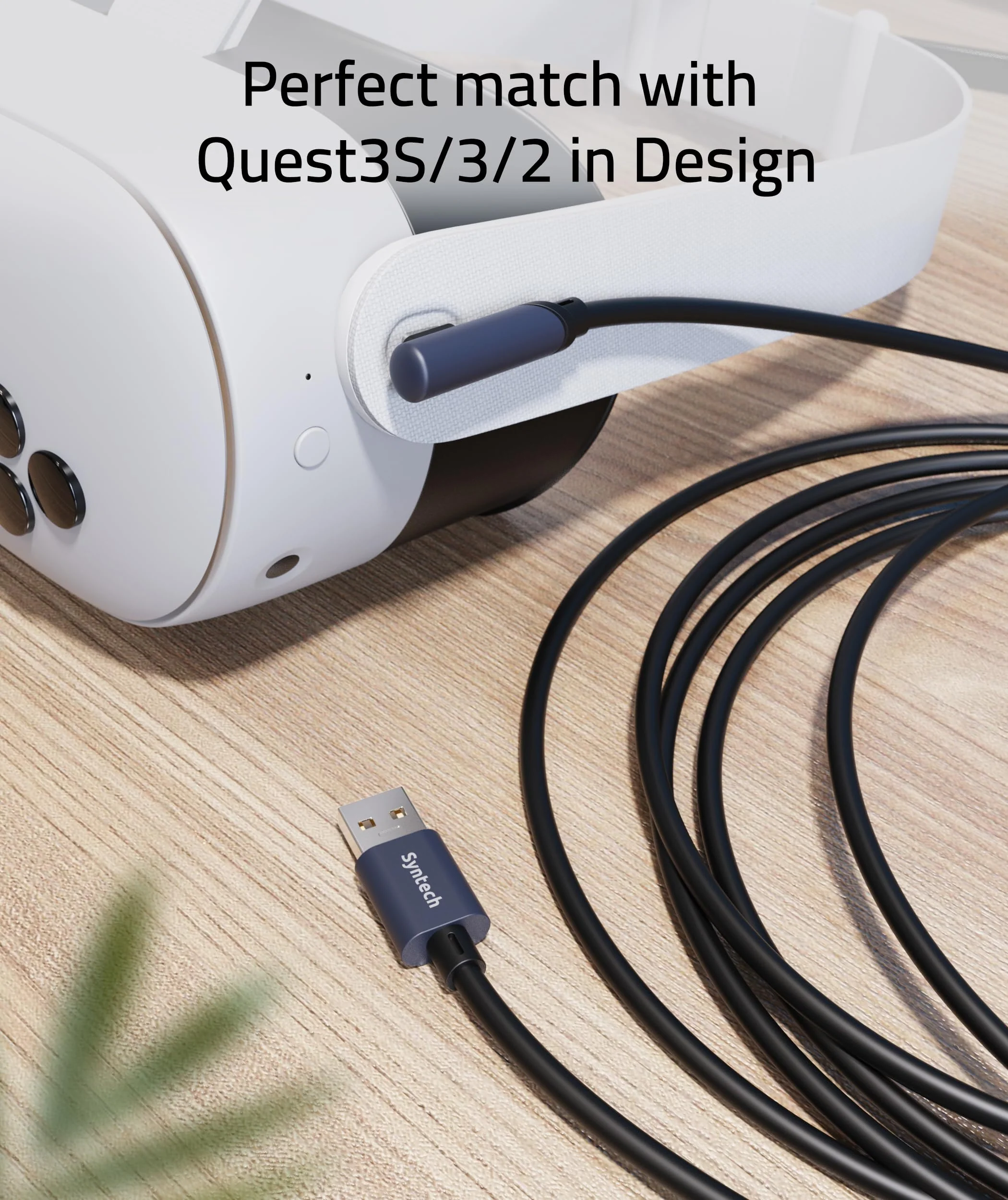 Syntech Link Kabel 5M, Kompatibel mit Oculus Meta Quest 3/3S, Quest2/1/Pro und Pico 4, PC Steam VR Zubehör, High Speed Datenübertragung, USB 3.0 zu USB C Kabel für VR und Gaming PC, Schwarz - Image 5
