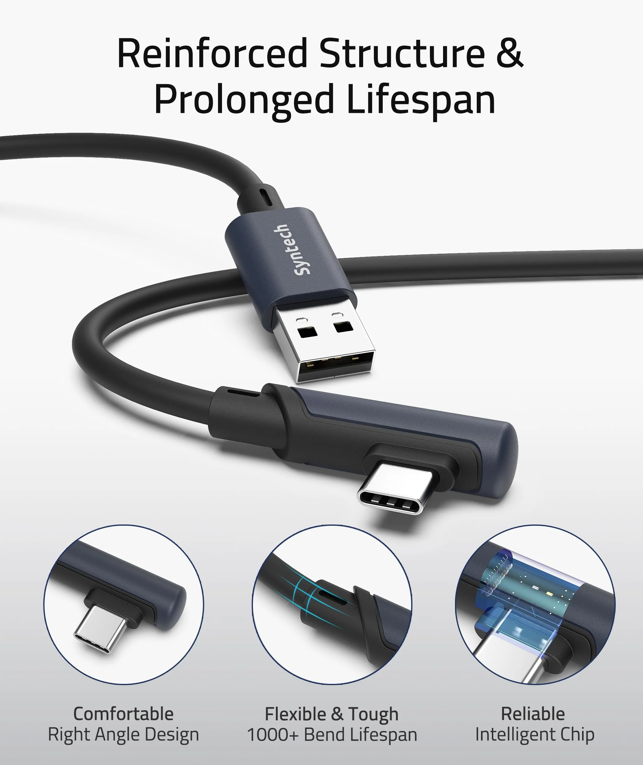 Syntech Link Kabel 5M, Kompatibel mit Oculus Meta Quest 3/3S, Quest2/1/Pro und Pico 4, PC Steam VR Zubehör, High Speed Datenübertragung, USB 3.0 zu USB C Kabel für VR und Gaming PC, Schwarz - Image 8
