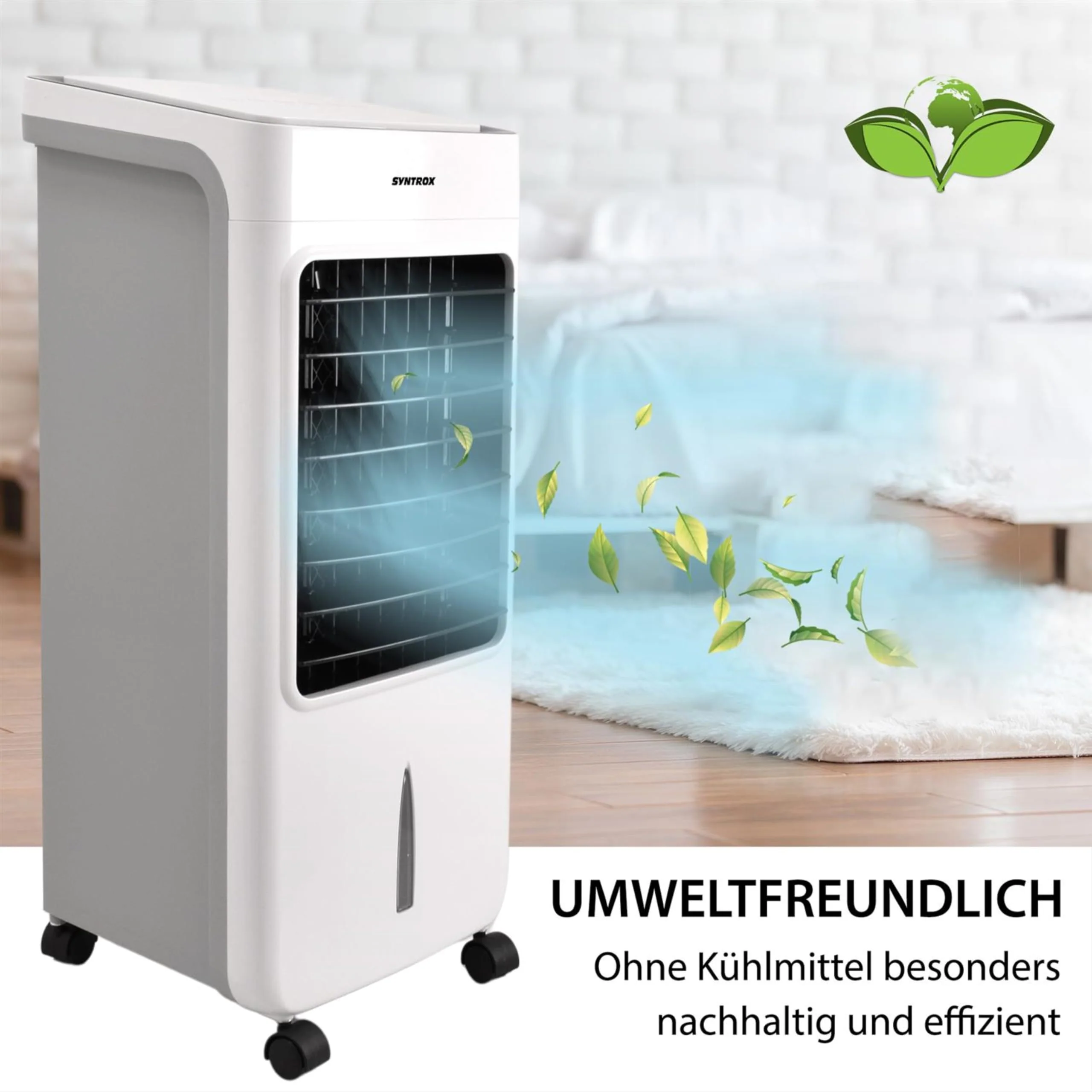 Syntrox Luftkühler mit Fernbedienung Breeze | Wasserkühler | Verdunstungskühler, Timer, Raumklimagerät, mobile Klimaanlage, Ventilator mit Befeuchtung - Image 2