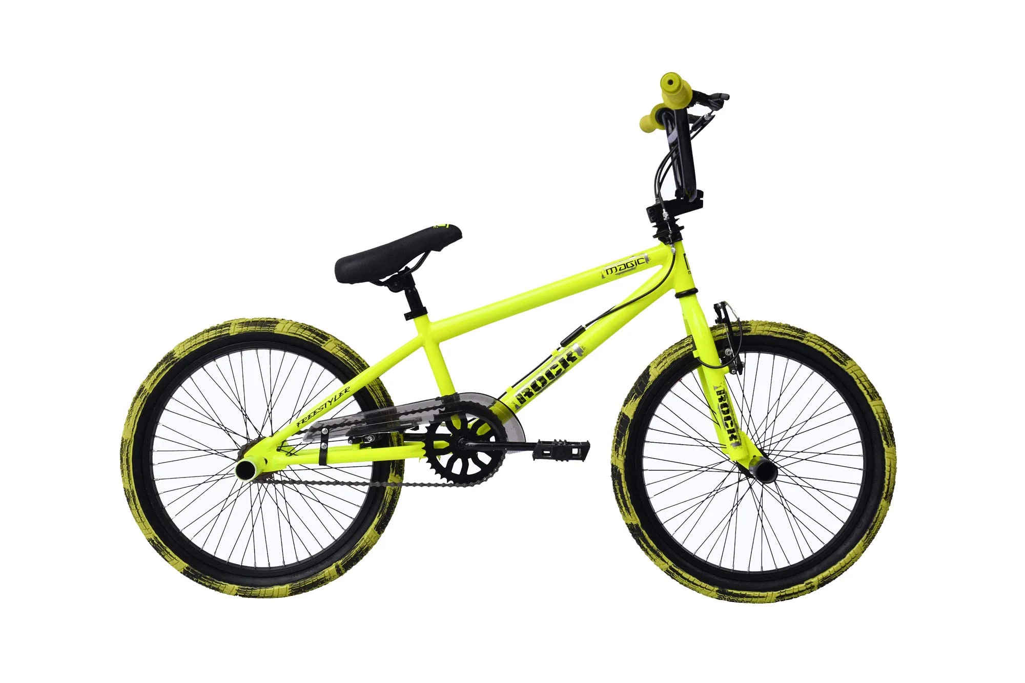 T&Y Trade 20" 20 Zoll Kinder Bike Rad Jugend Fahrrad Rad BMX KINDERFAHRRAD JUGENDFAHRRAD Freestyle 360° Rotor 4 Pegs Unisex Rock GELB