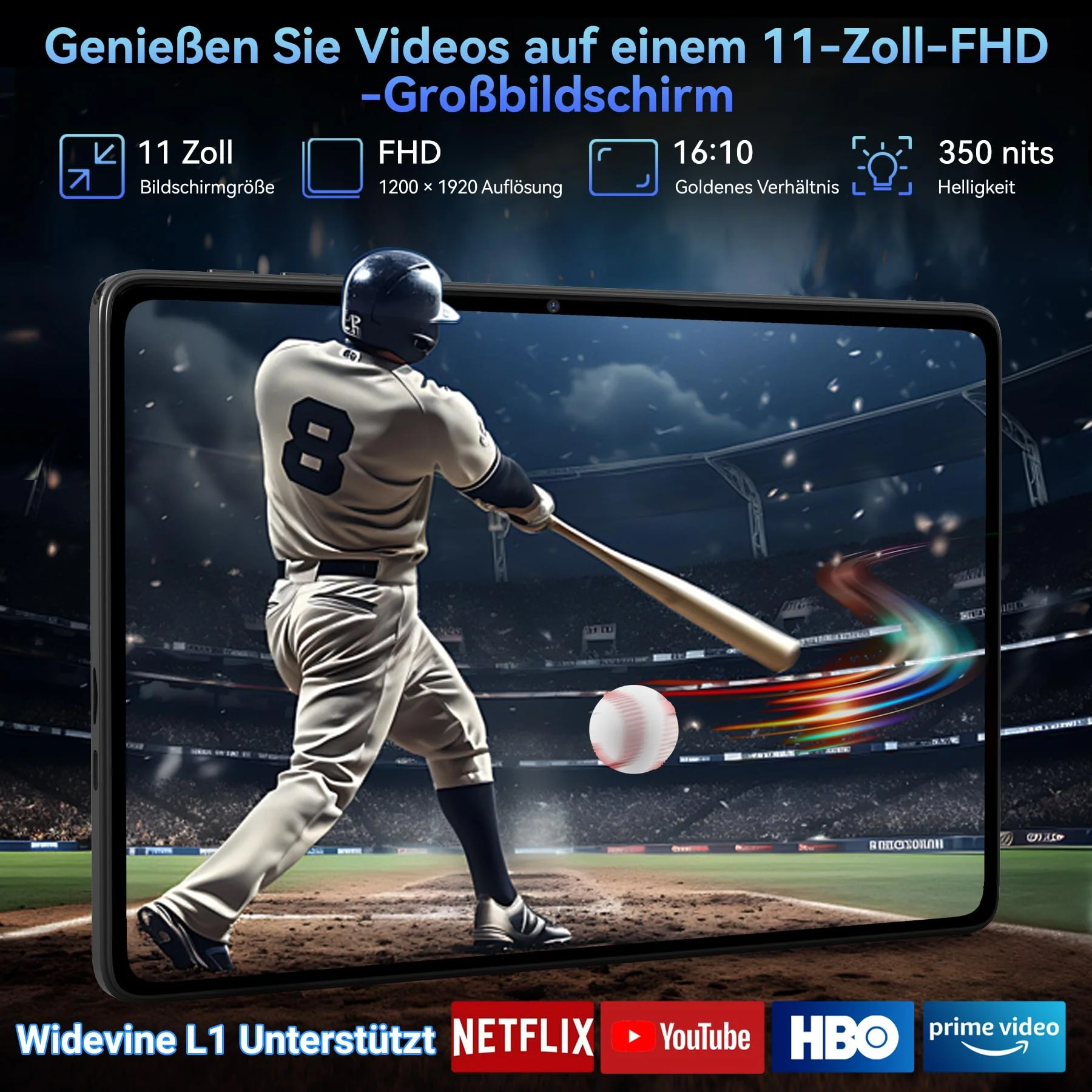 Tablet 2025 Das weltweit erste Android 16 Tablets mit Gemini AI, 11 Zoll FHD Display, 24GB RAM 128GB ROM / 2TB TF, 13MP Kamera, 8000mAh, Widevine L1, 5G WiFi, 2 in 1 - Tablet mit Tastatur und Stift - Image 4