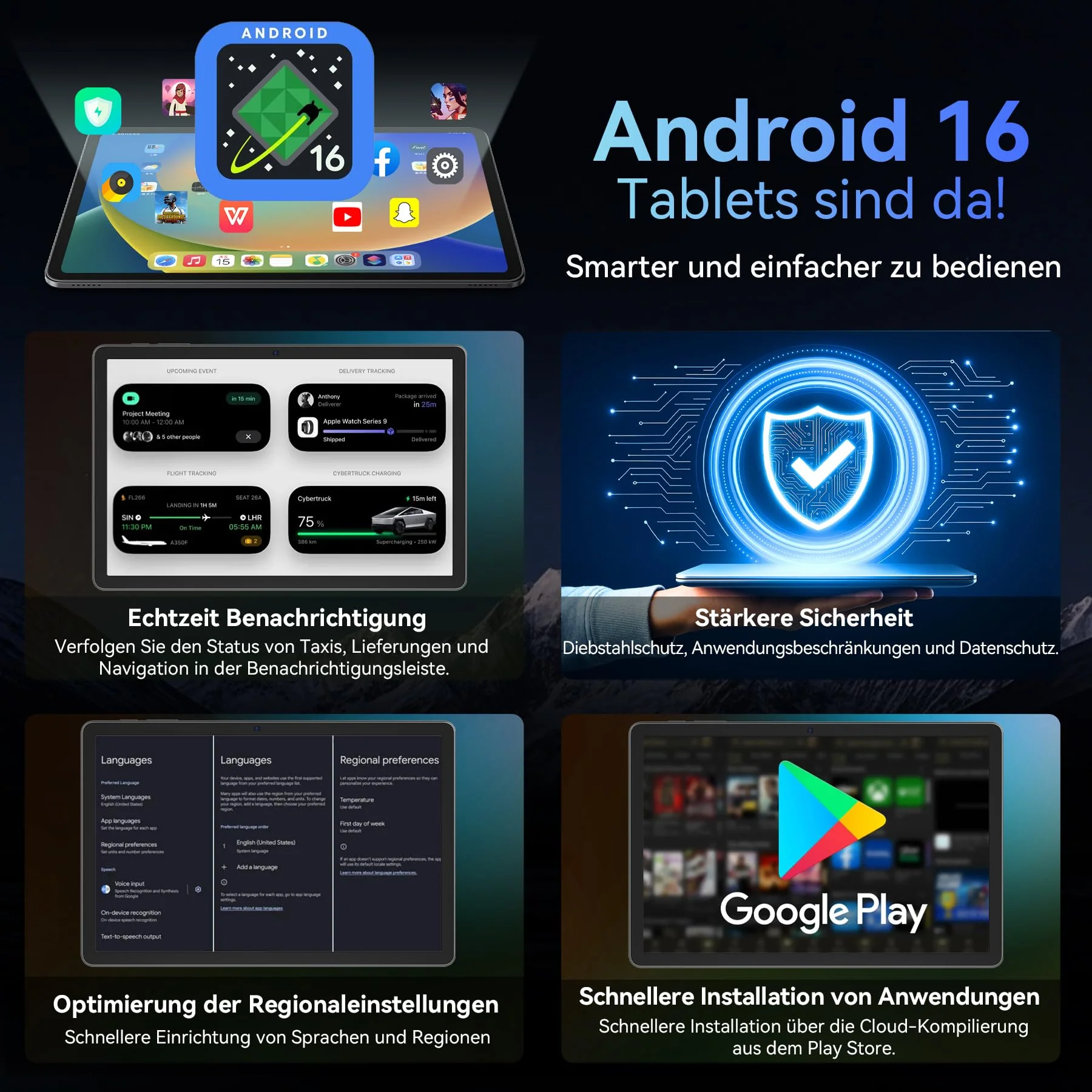 Tablet 2025 Das weltweit erste Android 16 Tablets mit Gemini AI, 11 Zoll FHD Display, 24GB RAM 128GB ROM / 2TB TF, 13MP Kamera, 8000mAh, Widevine L1, 5G WiFi, 2 in 1 - Tablet mit Tastatur und Stift - Image 8