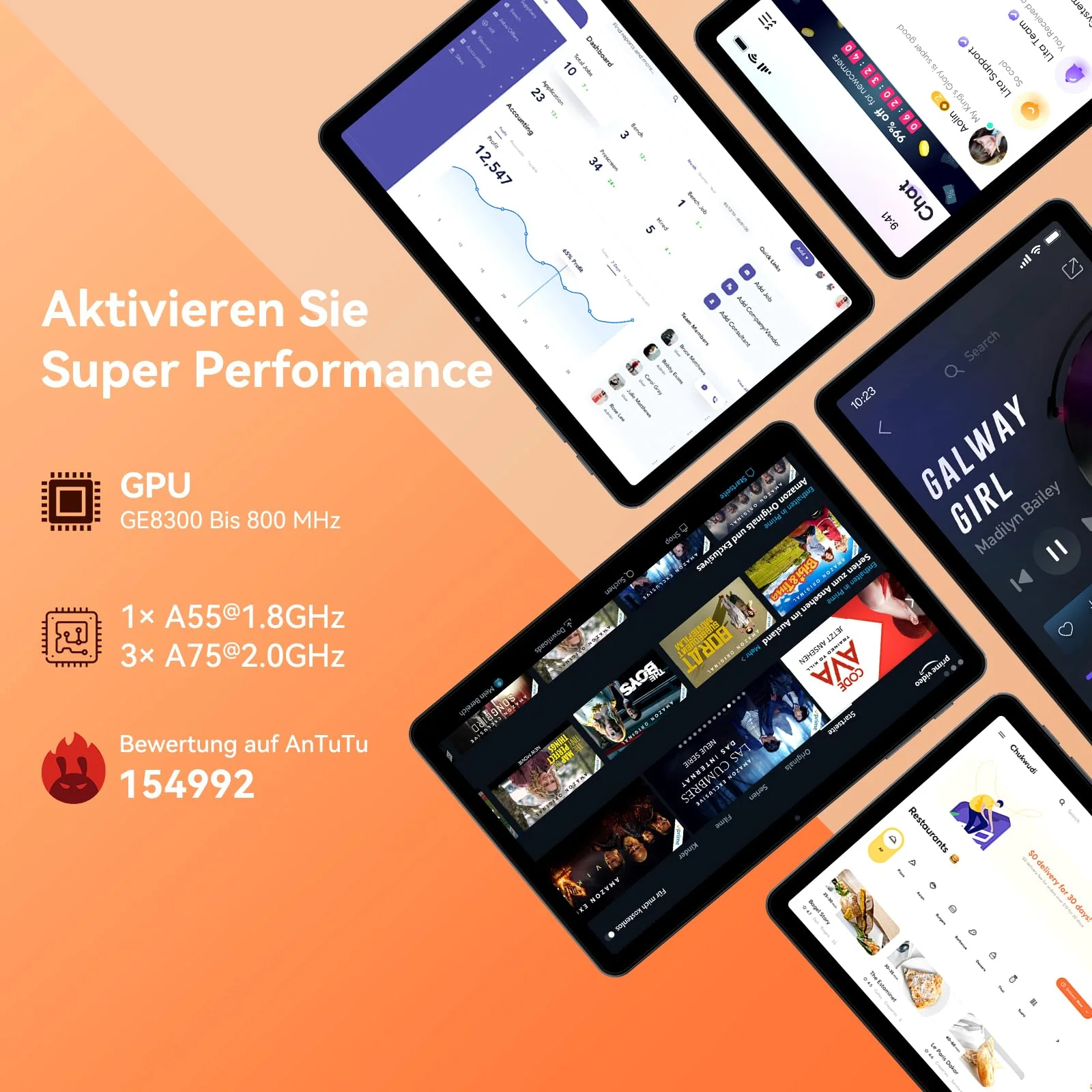 TABWEE T80 Android 15 Tablet 10 Zoll, 12GB RAM + 128GB ROM (Erweiterbar auf 2TB), 5G WiFi, Gemini AI, 6000mAh Akku. Perfekt für Gaming mit Dual-Kamera, BT5.0, OTG & Type-C. Neuestes Modell 2025 - Image 5