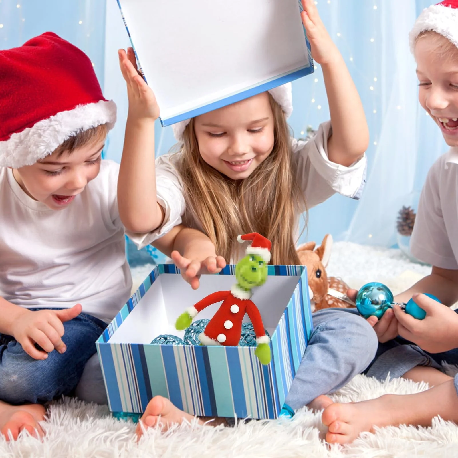 TaimeiMao Plüsch Spielzeug,Weihnachten Plüsch Puppe,Weihnachten Plüsch Deko,Cartoon,Plush Toys,Grün,Weiche Puppe Kuscheltiere,Geschenk für Kinder,Halloween - Image 4