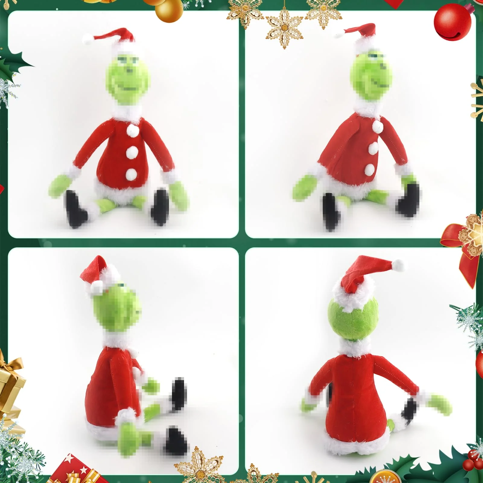 TaimeiMao Plüsch Spielzeug,Weihnachten Plüsch Puppe,Weihnachten Plüsch Deko,Cartoon,Plush Toys,Grün,Weiche Puppe Kuscheltiere,Geschenk für Kinder,Halloween - Image 5