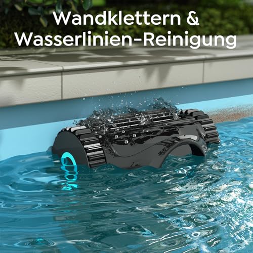 TALOSBO C1 Poolroboter Akku Boden und Wand, Wasserlinie, Doppelfilter, 7 Reinigungsmodi, 180 Minuten Laufzeit, Poolreiniger mit App, Starker Poolsuager Akku für Pools bis zu 150 m² - Image 7