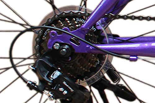 Talson 24 Zoll Mädchen Fahrrad MTB mit Beleuchtung und Shimano 21-Gang Kinderfahrrad Lila - Image 4