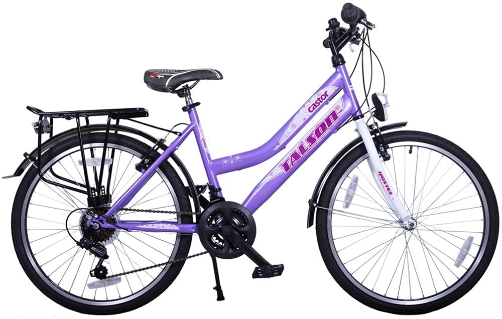 Talson 26 Zoll Mädchenfahrrad 21-Gang Shimano Schaltung mit Beleuchtung nach STVO Lila Doppelrahmen - Image 3