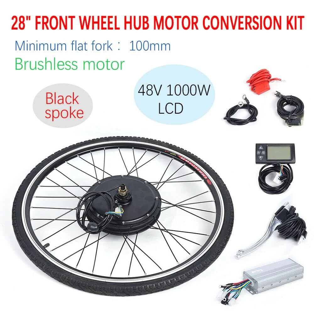 TaNeHaKi 28 Zoll Vorderrad E Bike Conversion Kit Elektrofahrrad Umbausatz Umrüstsatz Bike Fahrrad Kit Ebike Nachrüstsatz Vorderradaufhängung 48V 1000W - Image 4