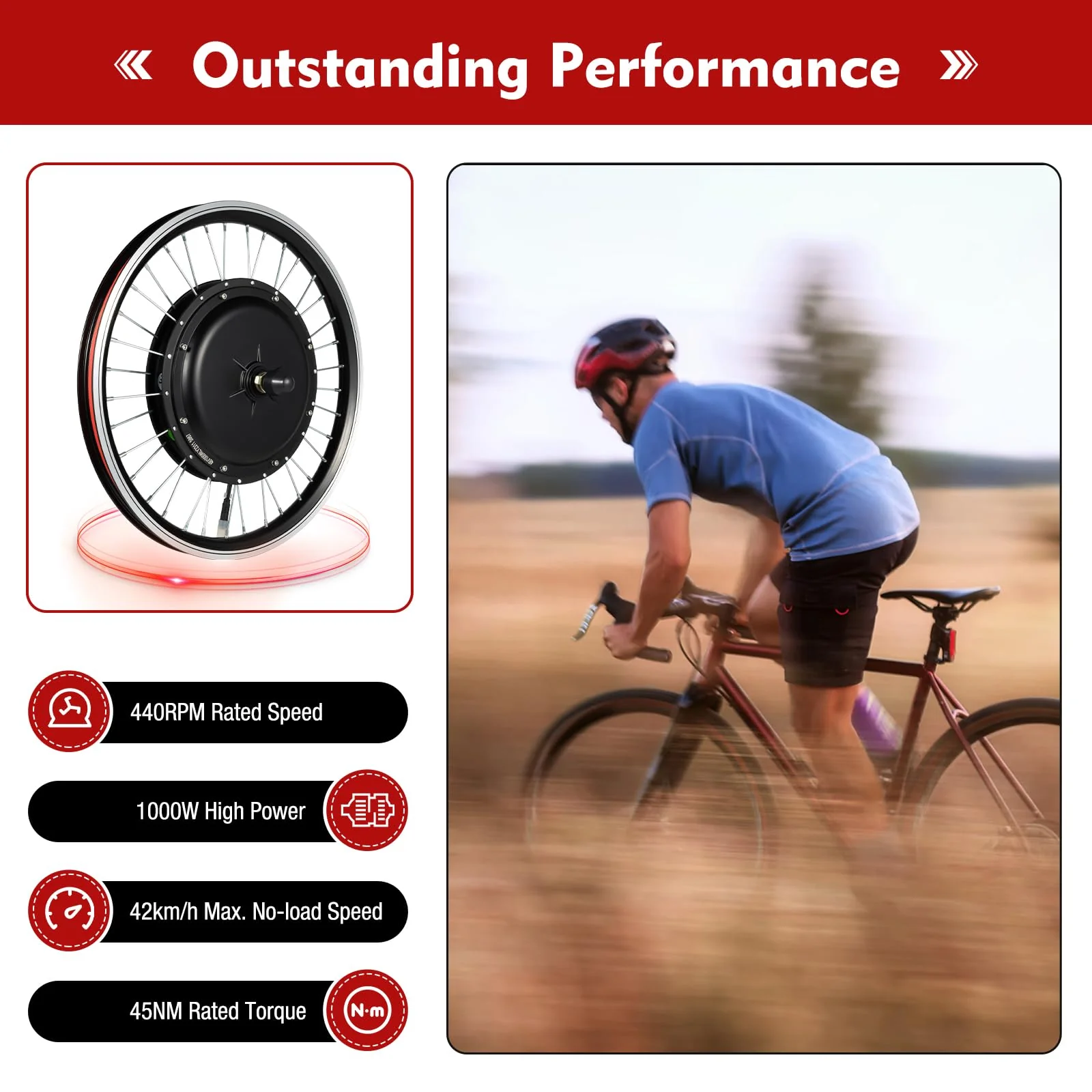 TaNeHaKi Elektrofahrrad Umbausatz Vorderrad 20 Zoll E-Bike Conversion Kit Vorderrad Fahrrad Elektro 20 Zoll Umbau Kit Vorderrad Ebike Umbausatz Vorderrad Elektro Fahrrad Kit 48V 1000W - Image 3