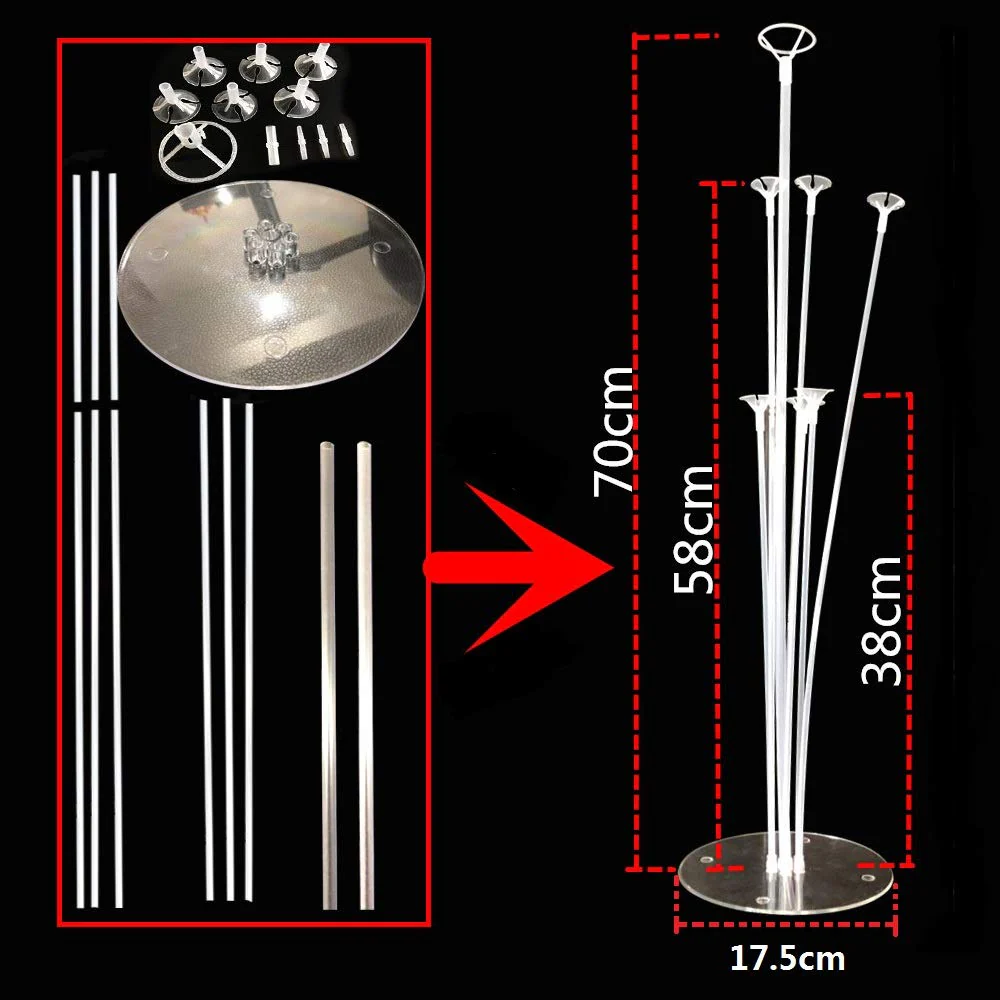 tarumedo 4 Stück Ballon Stick Halter Balloon Stand Kit Luftballons Ständer Halter Ballonhalter Ballonbaum Tischballonständer Ballonzubehör für Weihnachten Party Geburtstag Hochzeits Dekoration - Image 6