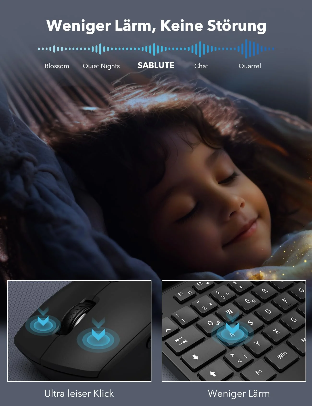 Tastatur Maus Set Kabellos, Ergonomische Tastatur in Voller Größe mit Handgelenkauflage, Telefonhalter, Schlafmodus, Leise 2,4 GHz kabellose Tastatur und Maus für Mac, Windows, Computer, Laptop, PC - Image 3