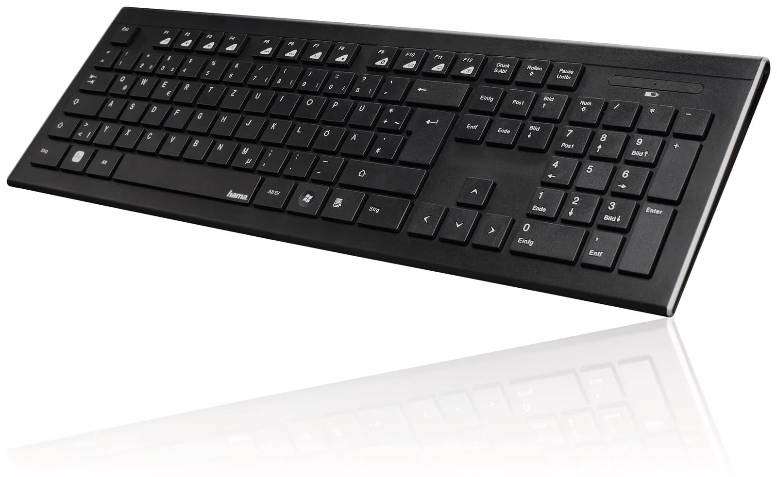 Tastatur und Maus Set (kabellos, 2,4 GHz Funktechnologie, 12 Mediatasten, Qwertz deutsches Tastenlayout, Nummernblock, Keyboard) - Image 5