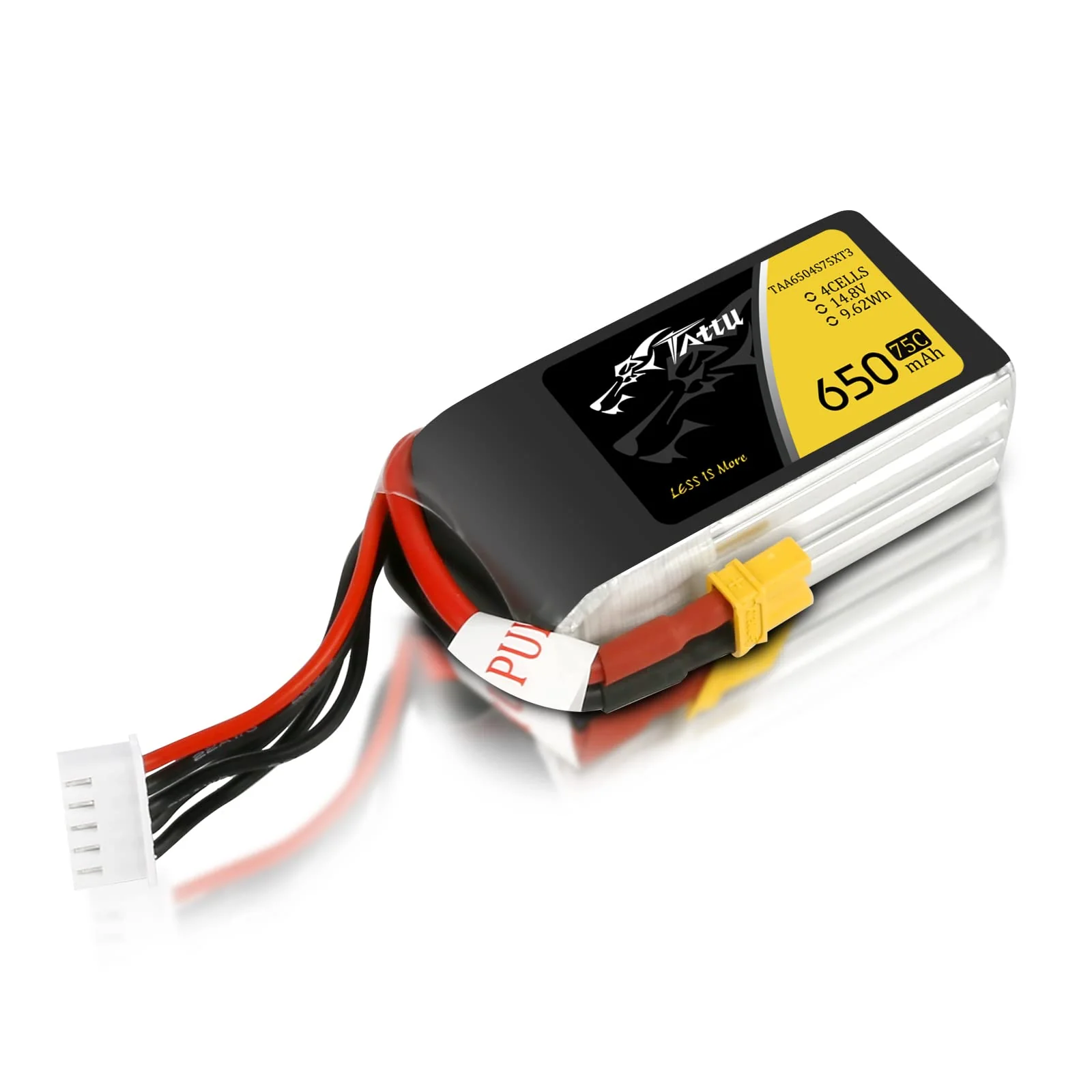 TATTU 4S lipo 650mAh 4S1P 75C 14.8V Lipo Pack Akku mit XT30 Stecker für UAV Drohne RC Quadrocopter Multirotor FPV 150 Größe