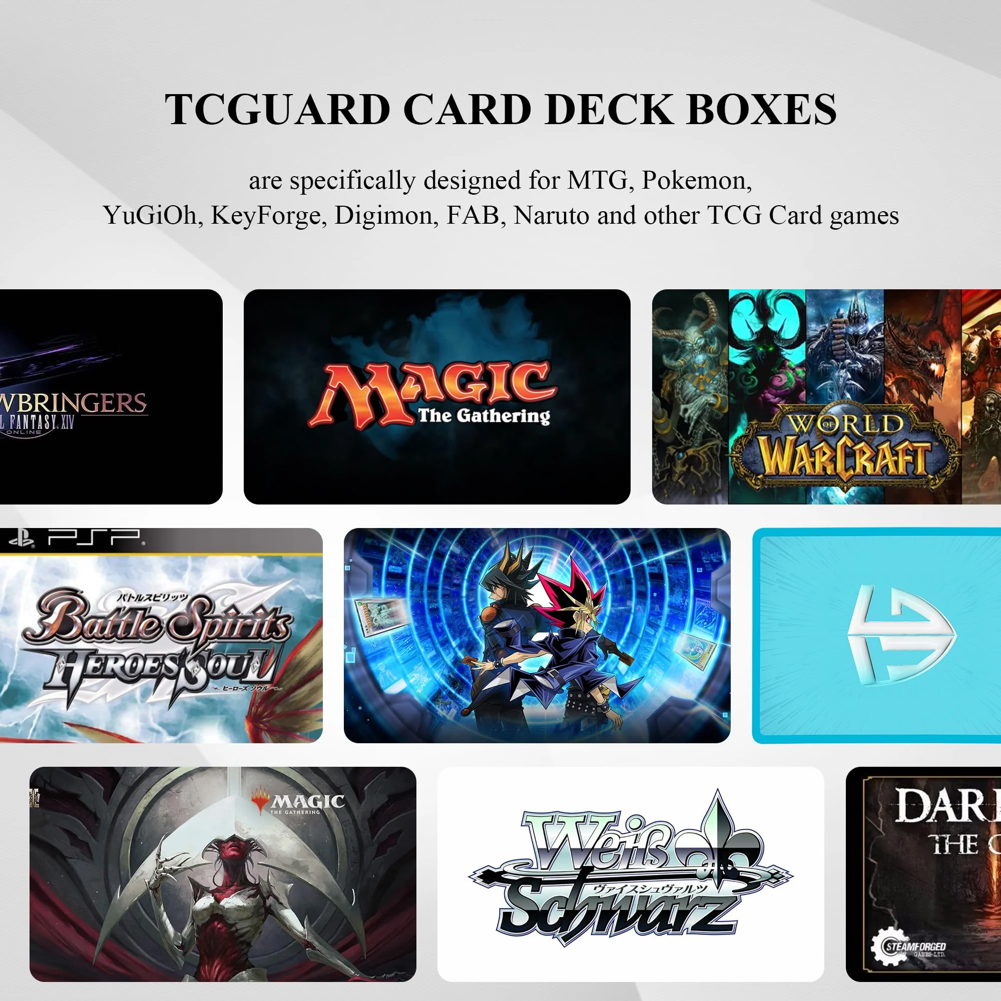 TCGUARD Card Deck Box für MTG Karten Aufbewahrungsbox hält über 100 einzeln Karten, Mikrofaser-Innenfutter Kartenbox kompatibel mit Trading Card Games TCG, Yugioh Karten etc. (Vertikal-Schwarz) - Image 4